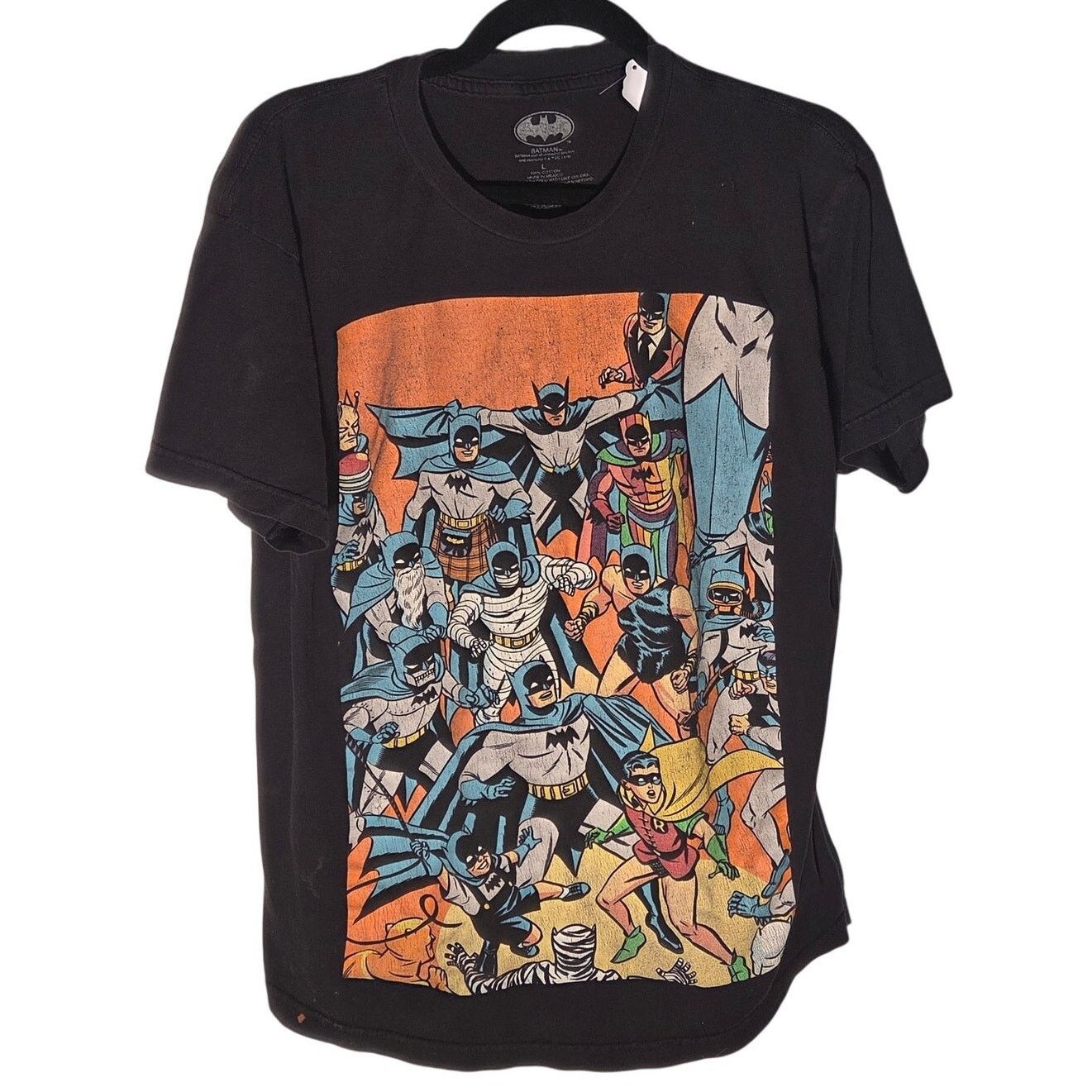 DC Comics Vintage Black Batman Evolution T-Shirt - Large Adult Size Size US L / EU 52-54 / 3 - 1 Thumbnail