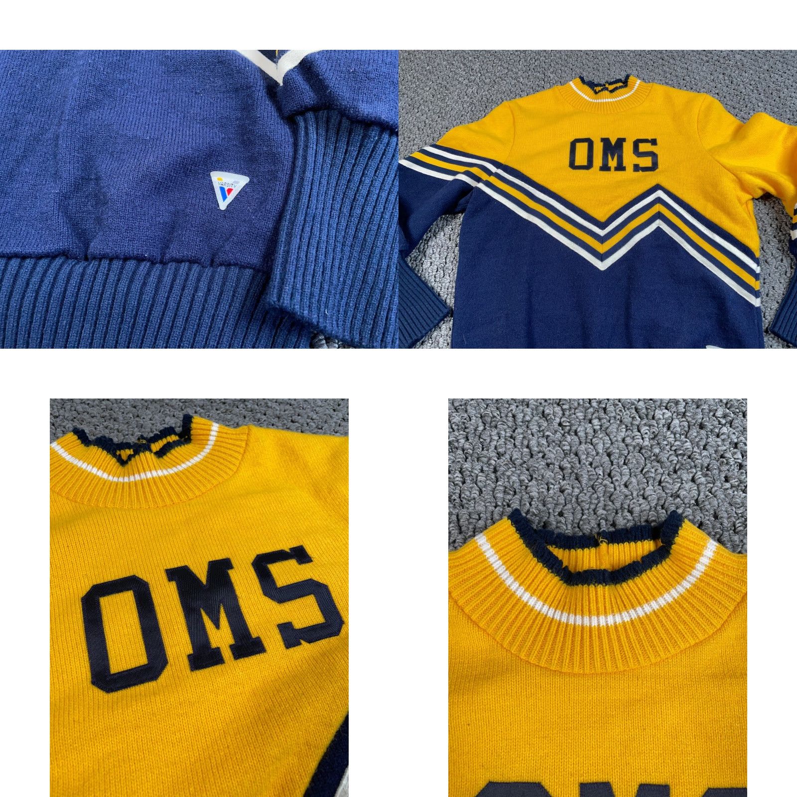 Vintage VINTAGE Varsity Sweater Shirt Women M Blue 80s 90s Preppy Retro Embroidered Knit Mock Neck Long Sleeve Pullover Casual USA Tag Size M / US 6-8 / IT 42-44 - 9 Thumbnail