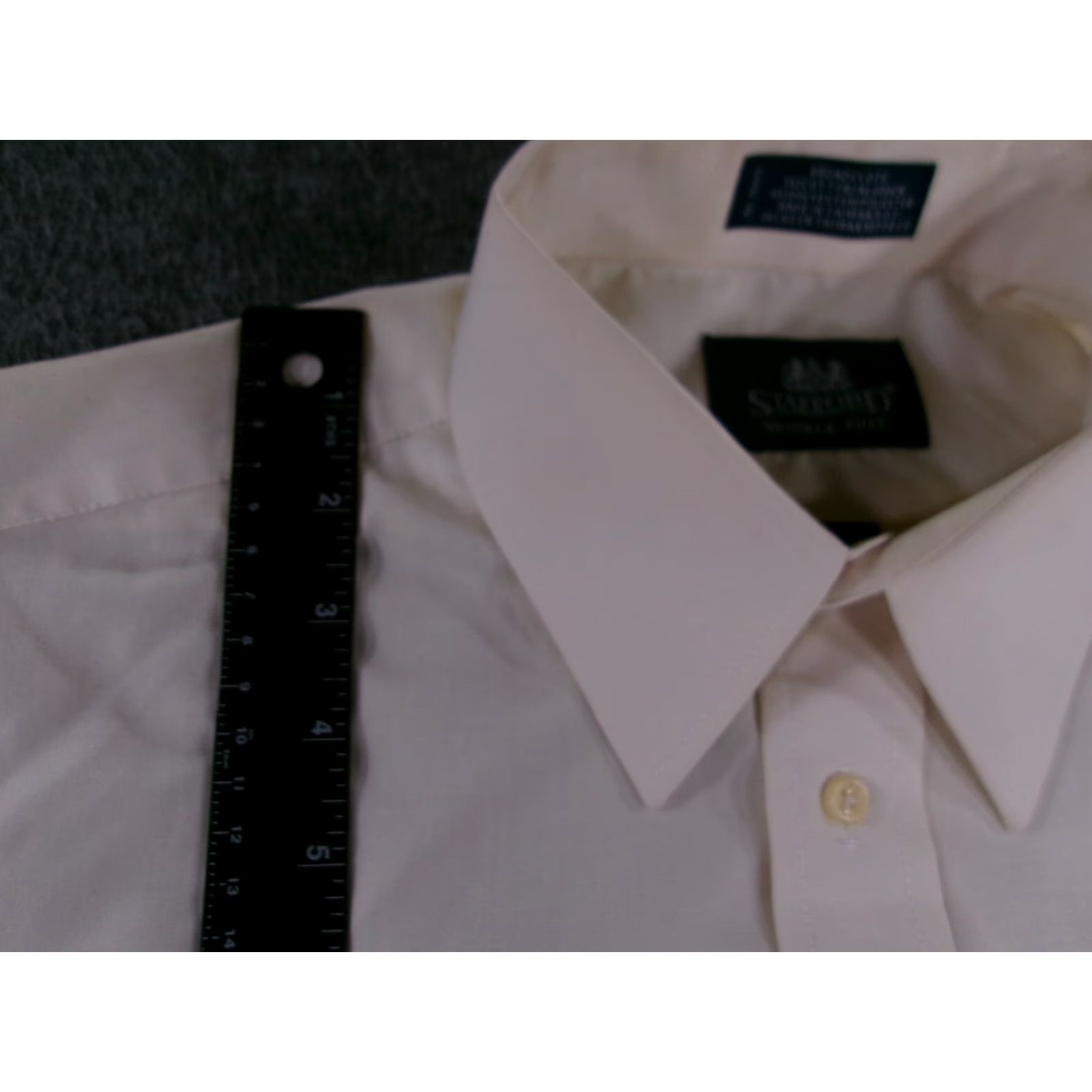 Stafford Stafford Mens Shirt 16 33 Yellow Broadcloth Long Sleeve Button Up Preppy Office Dress Shirt Size US L / EU 52-54 / 3 - 6 Thumbnail