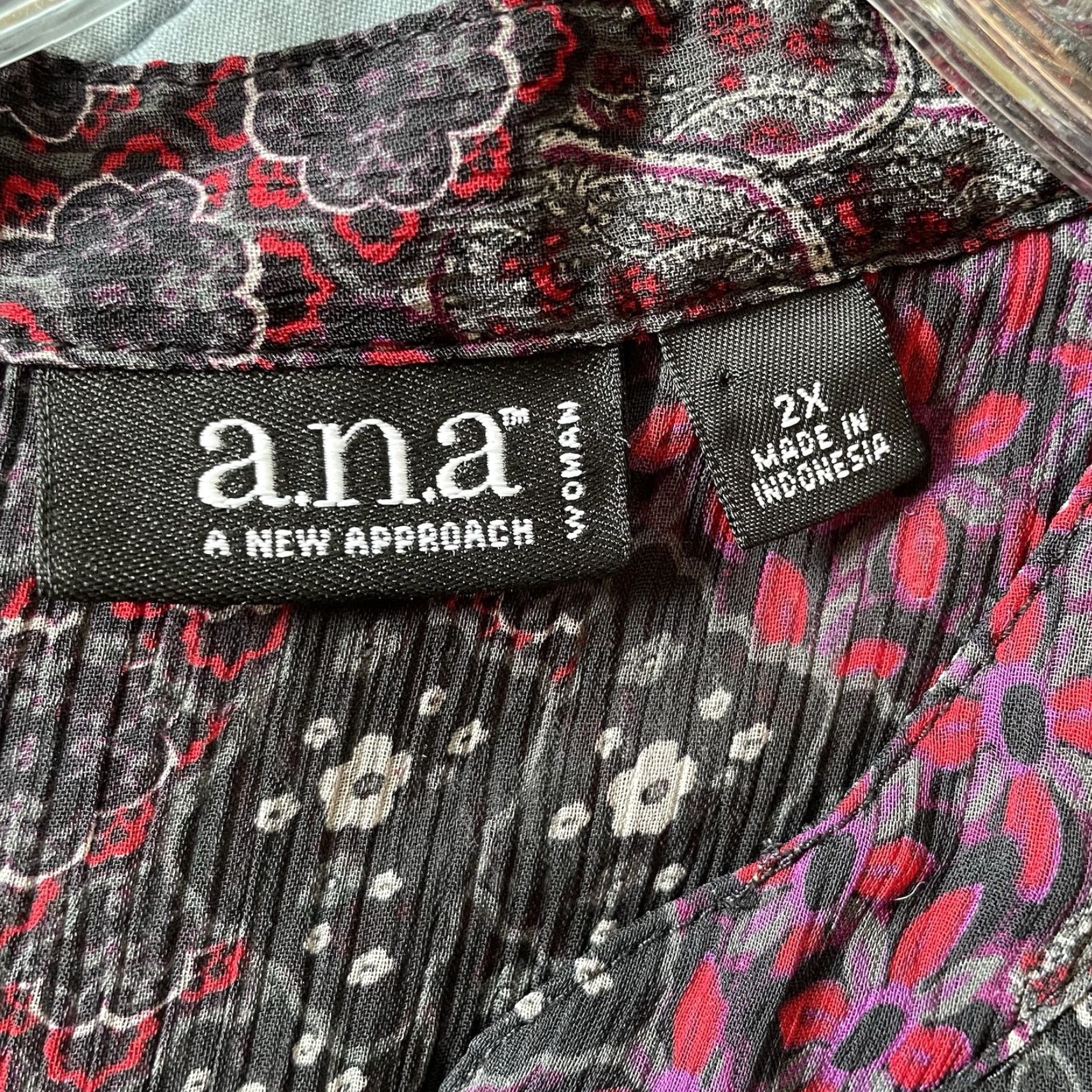 Vintage a.n.a A New Approach Plus 2X Boho Tunic Top Paisley 3/4 Sleeve Blouse Mens? Womens? Size XXL / US 16-18 / IT 52-54 - 3 Thumbnail