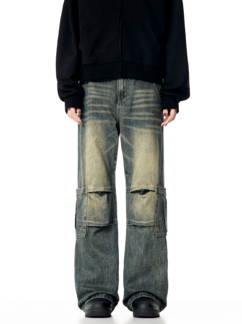 Japanese Brand American washed loose casual versatile cleanfit cargo jeans Size US 32 / EU 48 - 1 Thumbnail