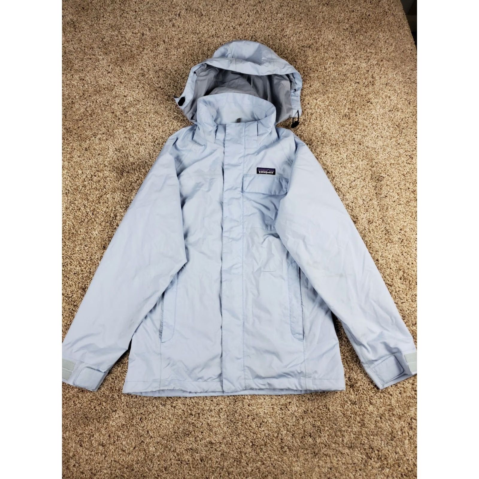 Patagonia Patagonia Jacket Womens Small Blue Full Zip Hooded Pockets Slate Sky Rain Coat 27072 Wind-Resistant Water Resistant Rain" Size S / US 4 / IT 40 - 6 Thumbnail