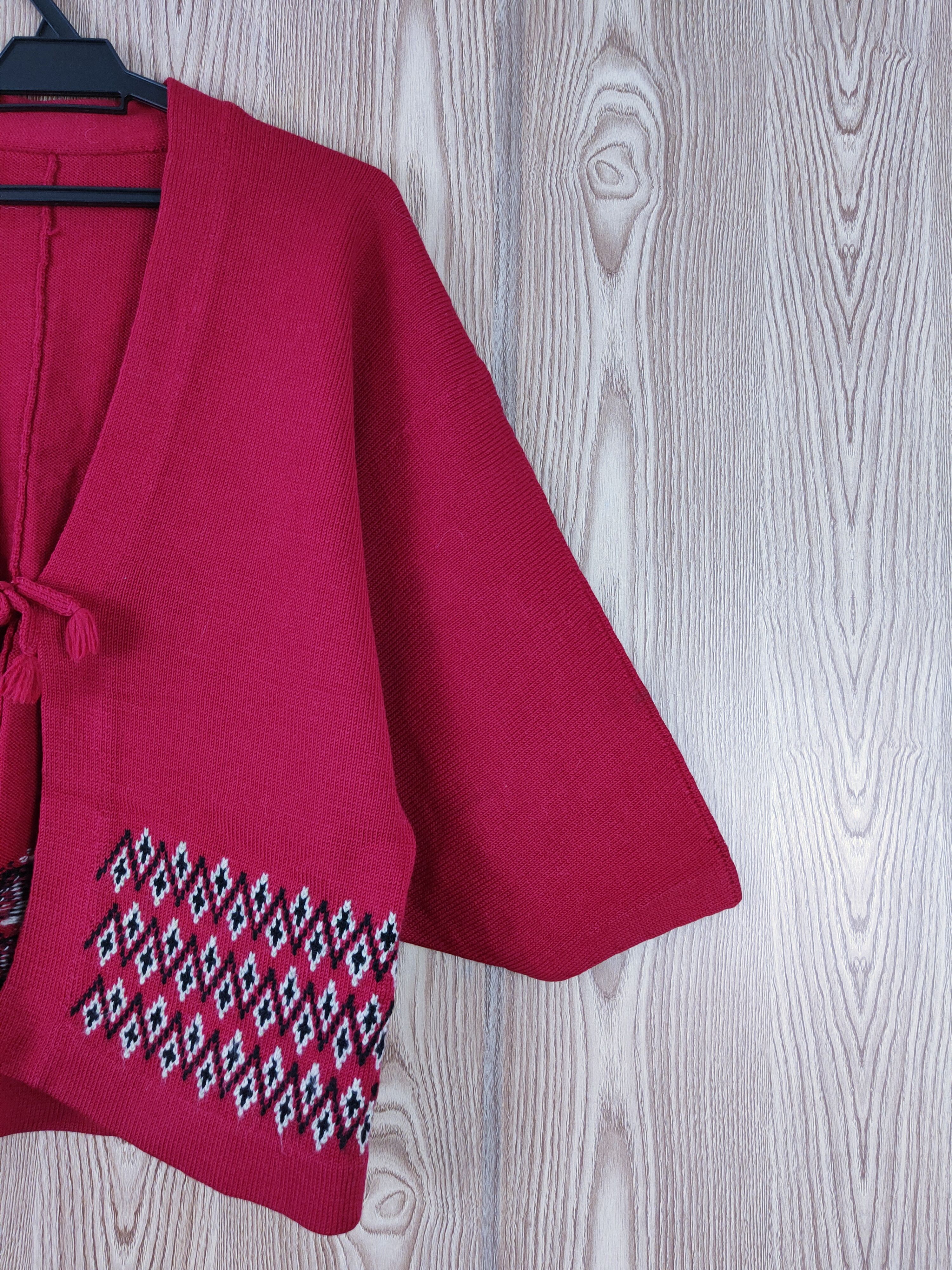 Japanese Brand Japan Dark Pink Knitwear Short Kimono cardigan #W751 Size L / US 10 / IT 46 - 5 Thumbnail