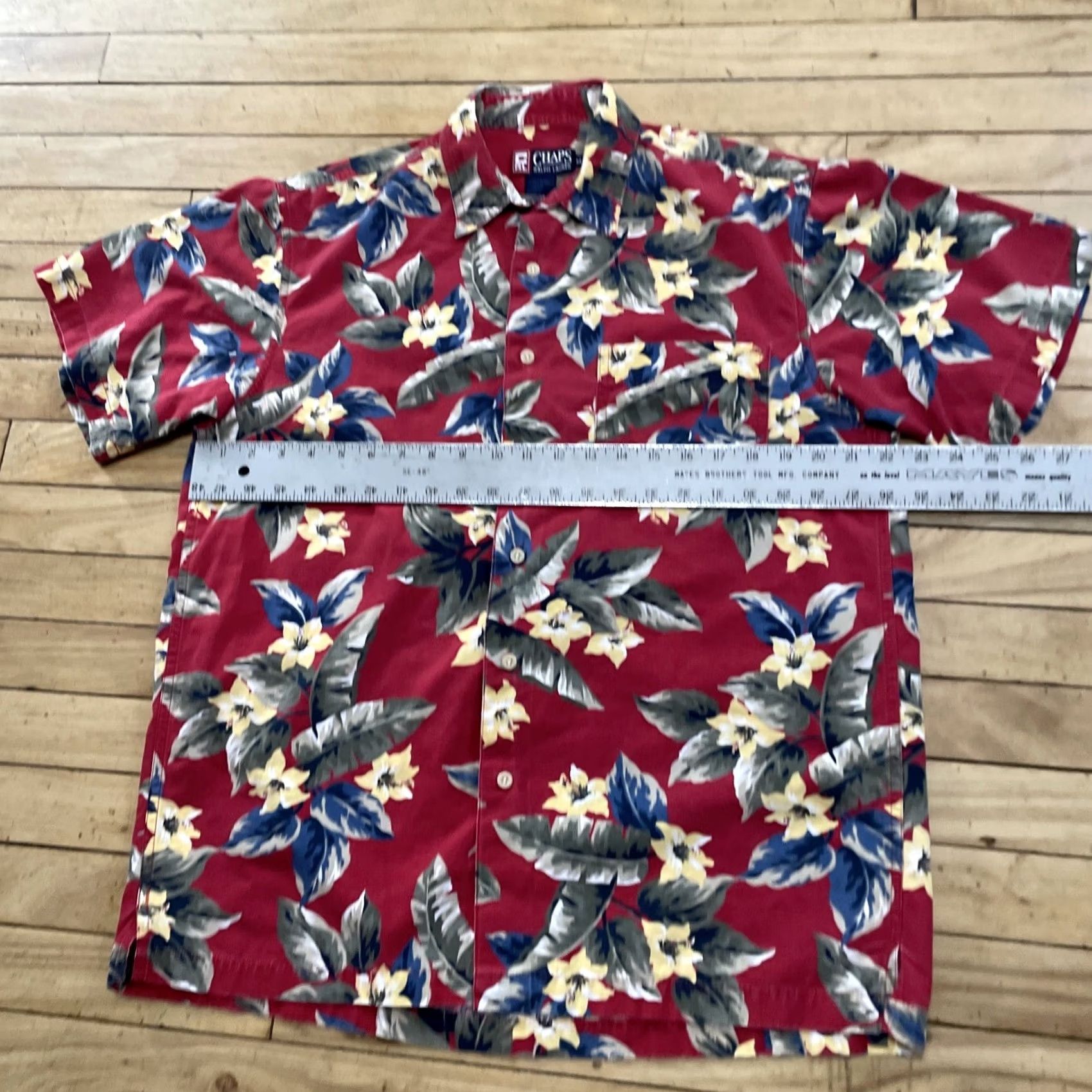 Ralph Lauren VINTAGE Chaps Ralph Lauren Hawaiian Shirt Men M Aloha Tropical Leaf ButtonUp Red Size US M / EU 48-50 / 2 - 7 Thumbnail