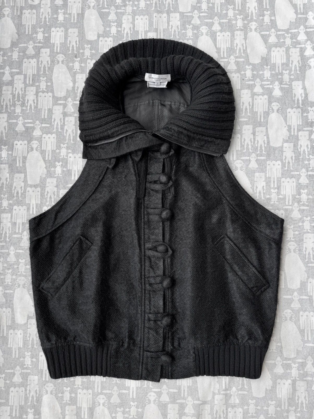 Balenciaga Balenciaga AW02 Funnel Collar Oversized Sleeveless Jacket Size US M / EU 48-50 / 2 - 6 Thumbnail