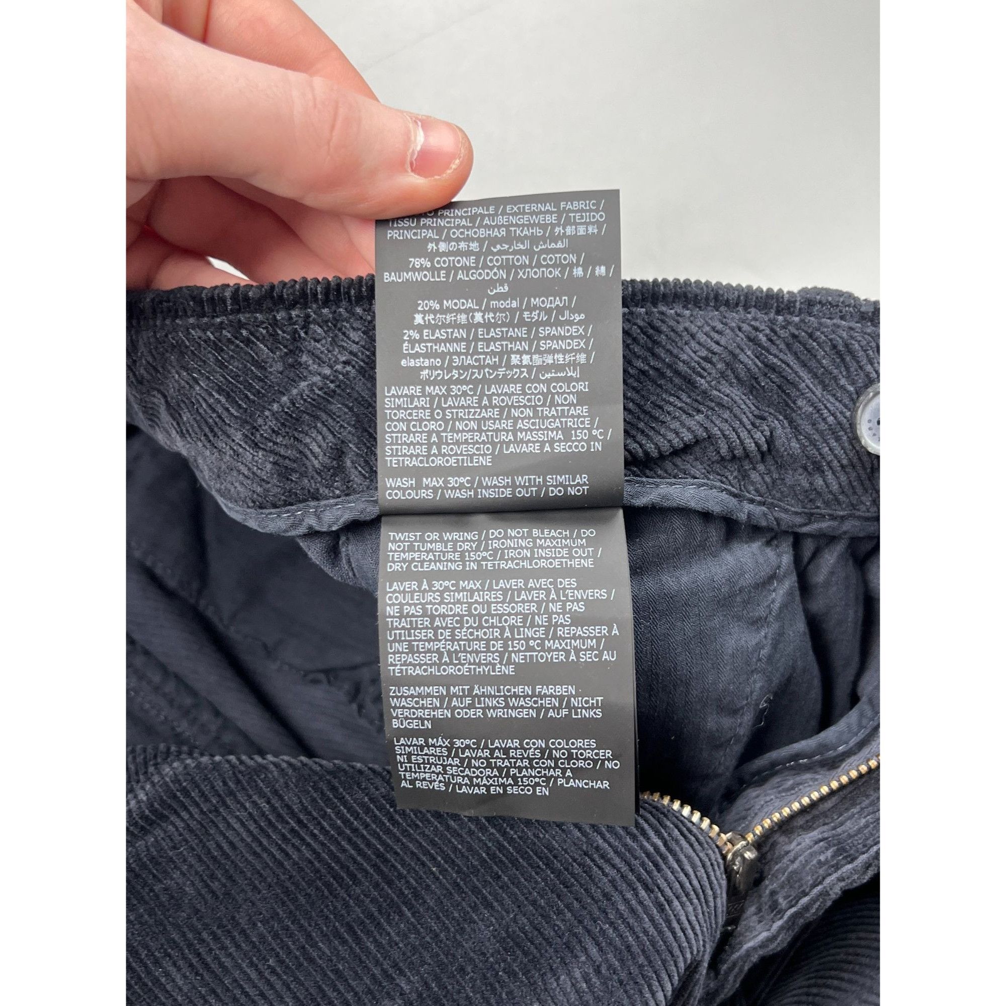 Boggi Boggi Milano Navy Blue Corduroy Pants (Y0171) Size US 30 / EU 46 - 9 Thumbnail