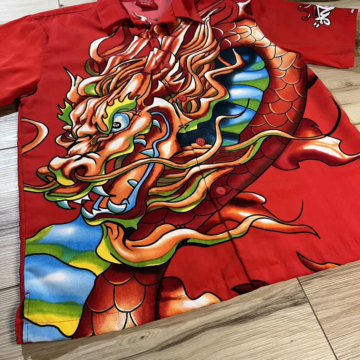 JNCO JNCO Short Sleeve Button Down Shirt Dragon Red Youth Size US M / EU 48-50 / 2 - 2 Thumbnail