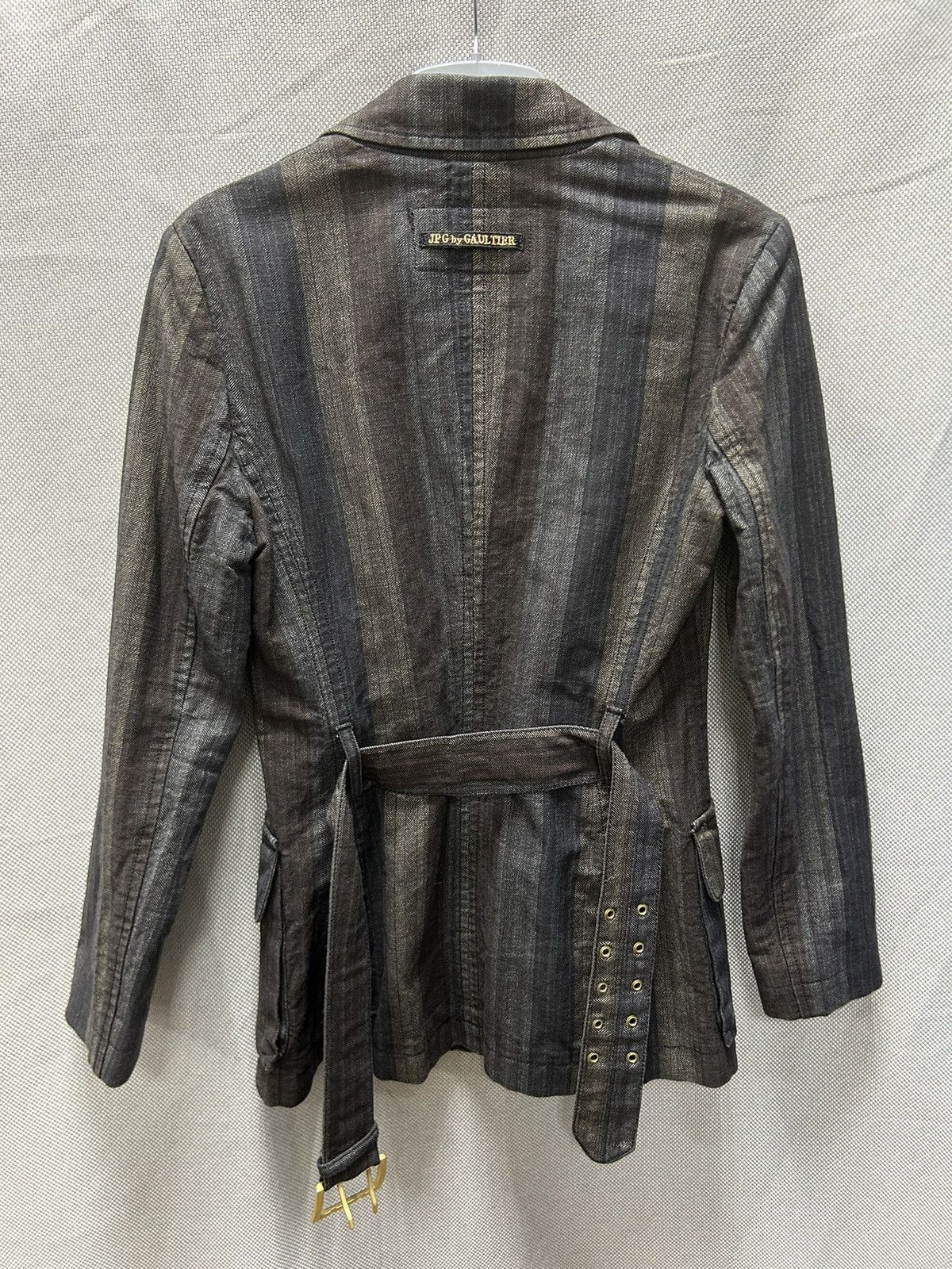 Archive Jean Paul Gaultier Denim Striped Zip Jacket