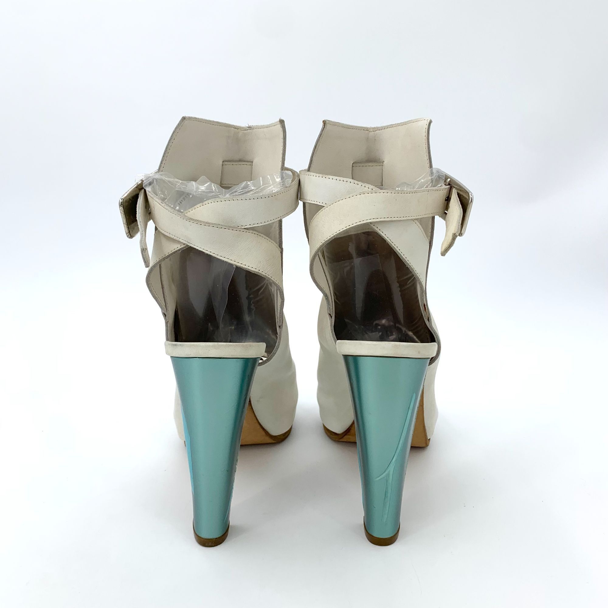 Hermes Hermes Size 38 White Leather Open-Toe High Heel Sandals With Size US 8 / IT 38 - 10 Thumbnail