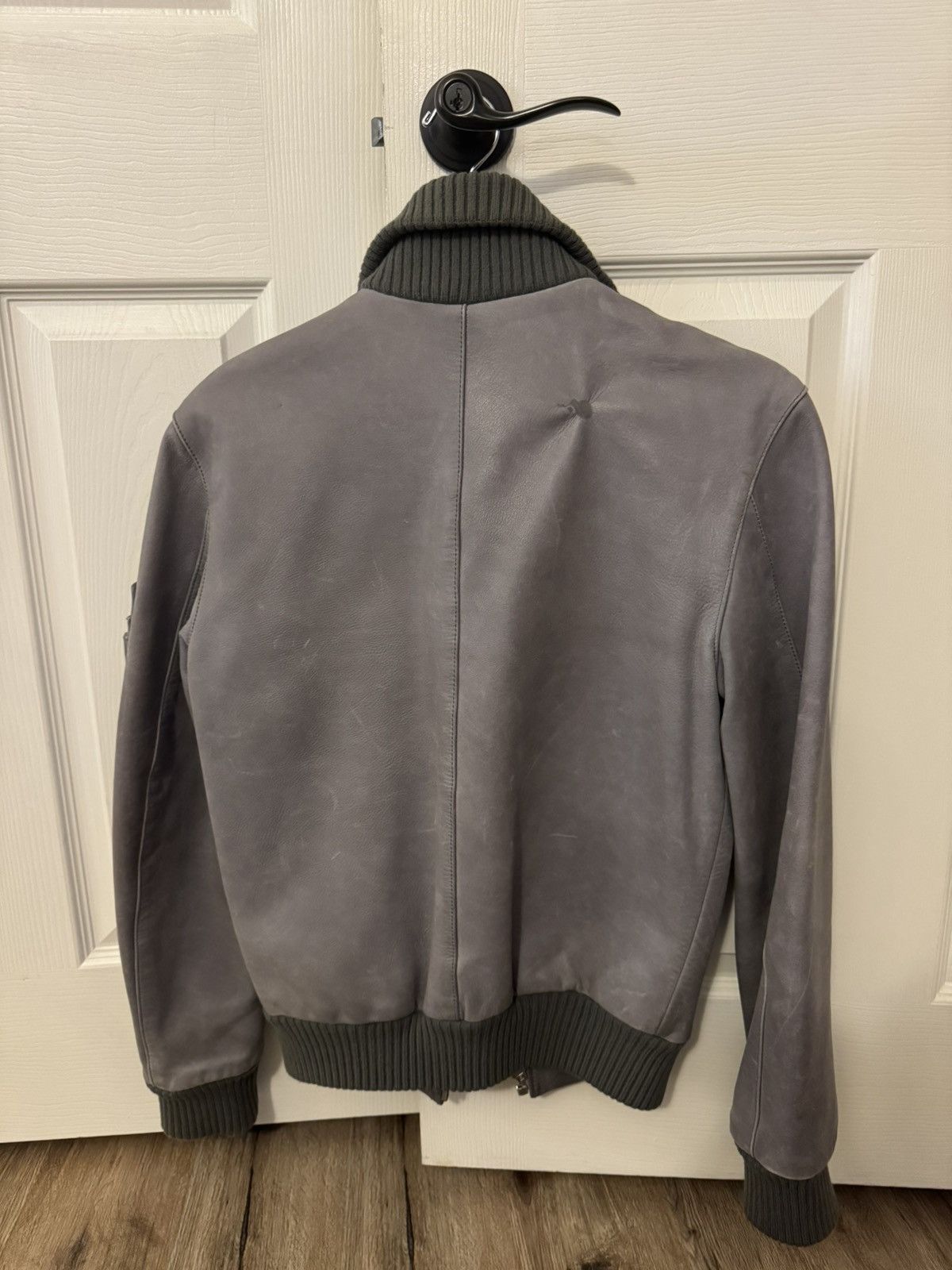 Marc Jacobs Grey leather fitted jacket Size US S / EU 44-46 / 1 - 3 Thumbnail