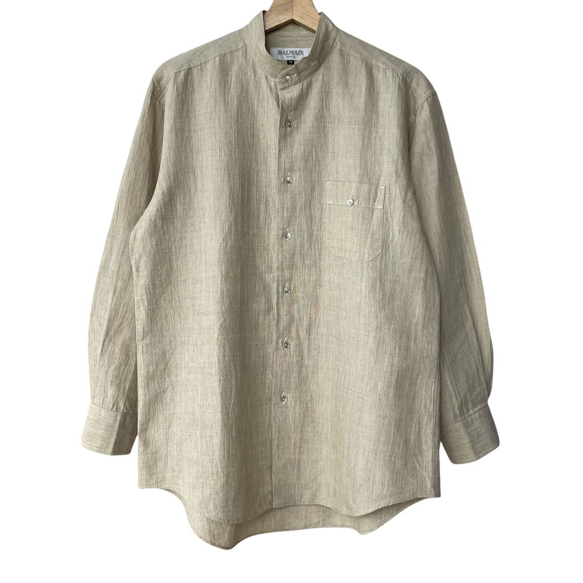 Balmain Balmain Paris Linen Cotton Round Collared Casual Shirt Size US M / EU 48-50 / 2 - 1 Thumbnail