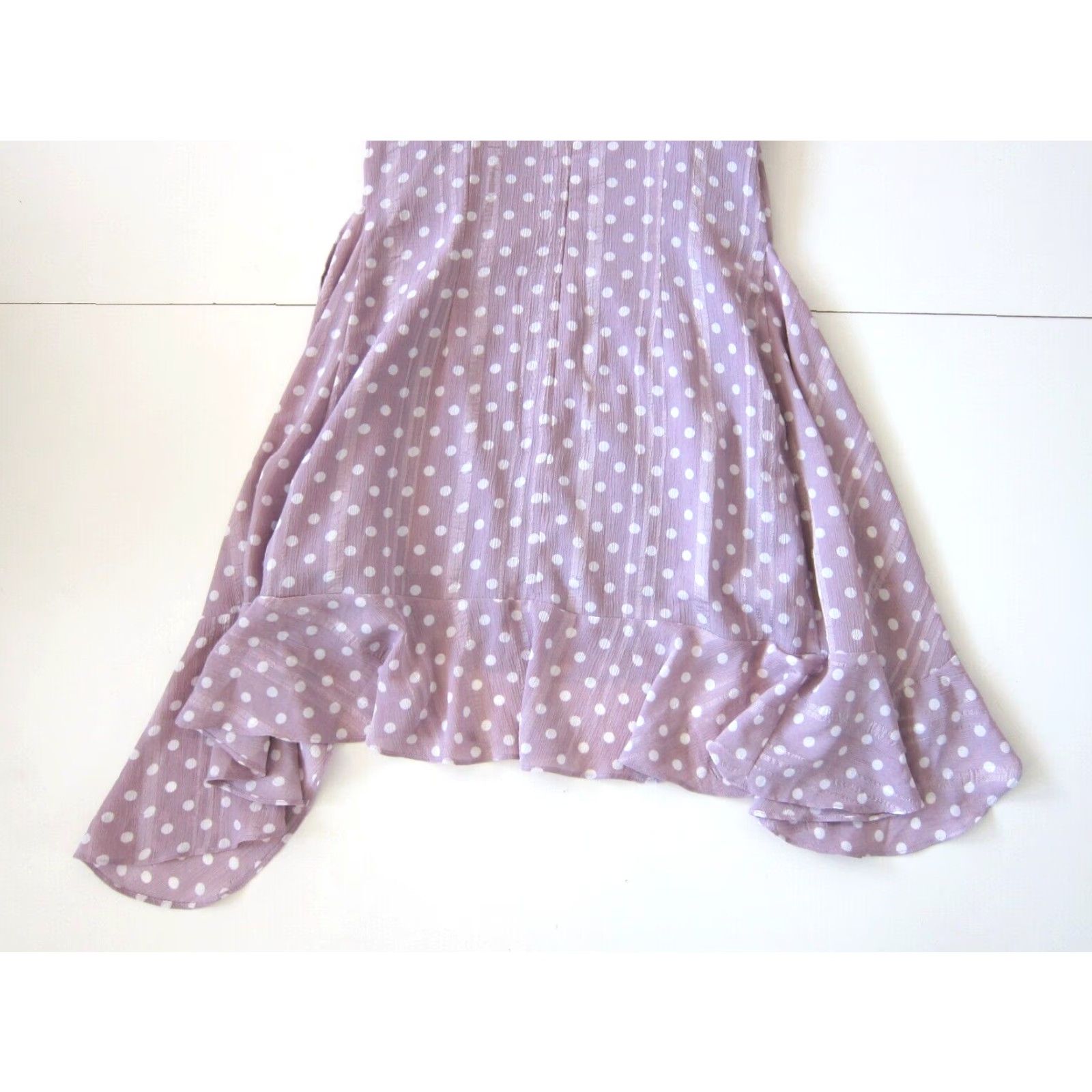 Vintage Showpo. Purple White Polka Dot Spaghetti Strap Tank Dress 2/S Size XS / US 0-2 / IT 36-38 - 7 Thumbnail