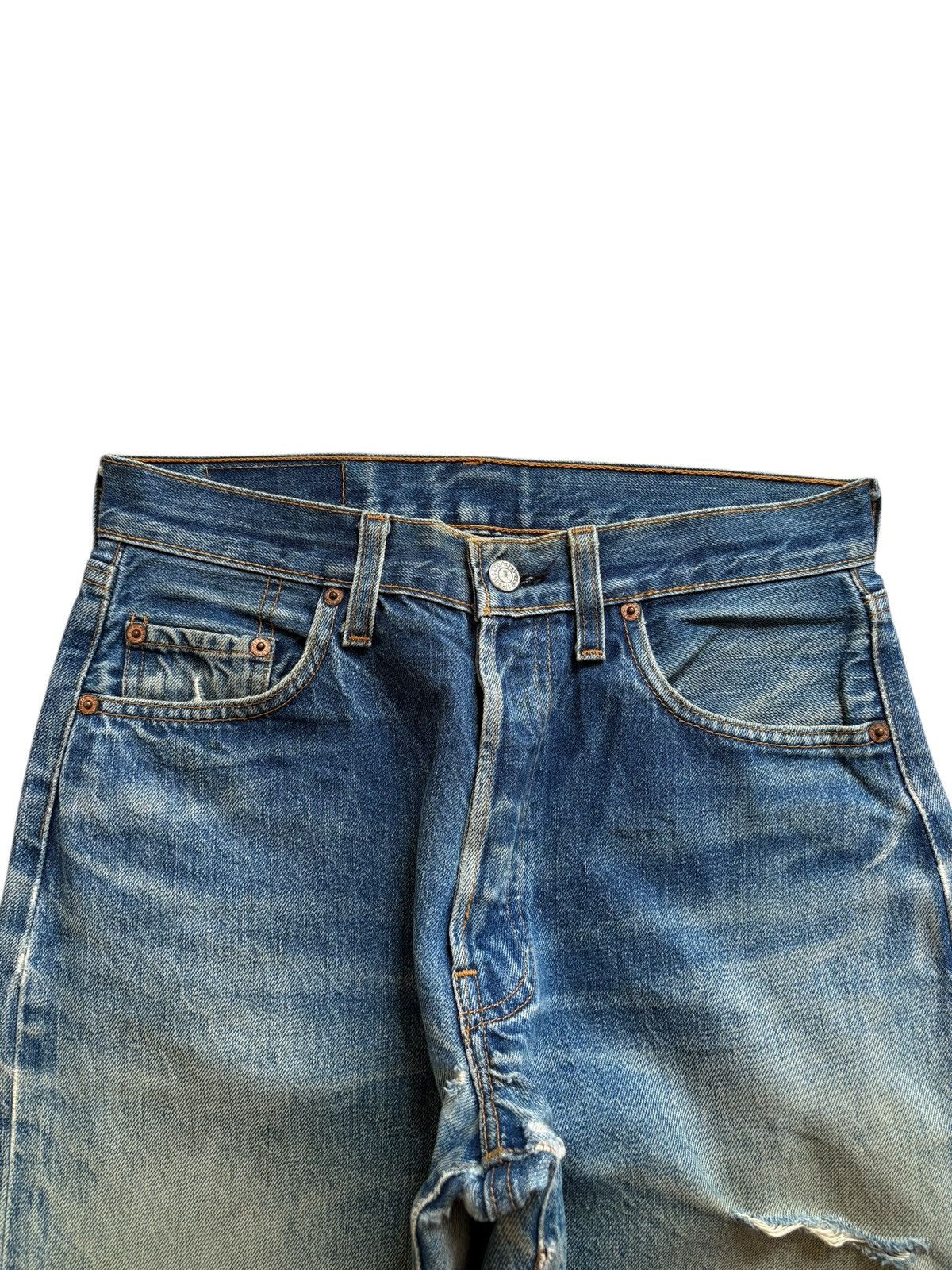 Levi's Vintage 80s Levis 501 Big E Selvedge Loose Jean Button 555 Size US 29 - 5 Thumbnail