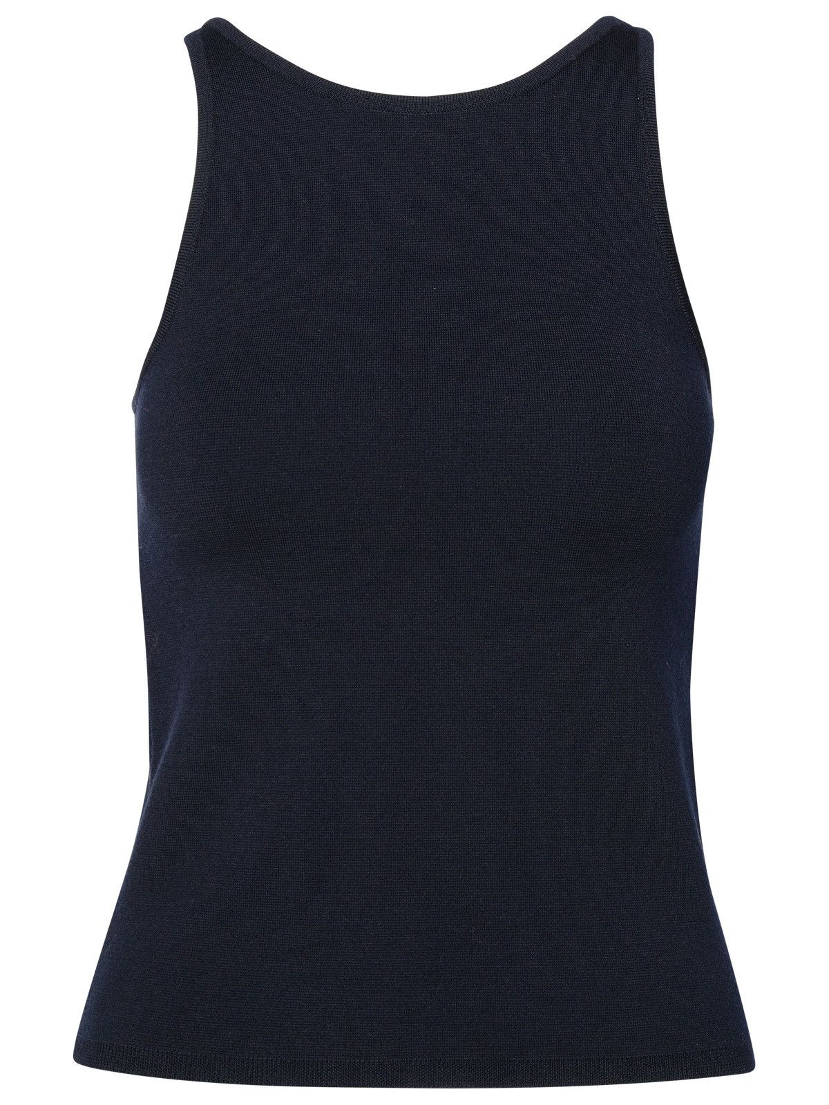 image of Max Mara Blue Virgin Wool Blend Top in Navy, Women's (Size Large)