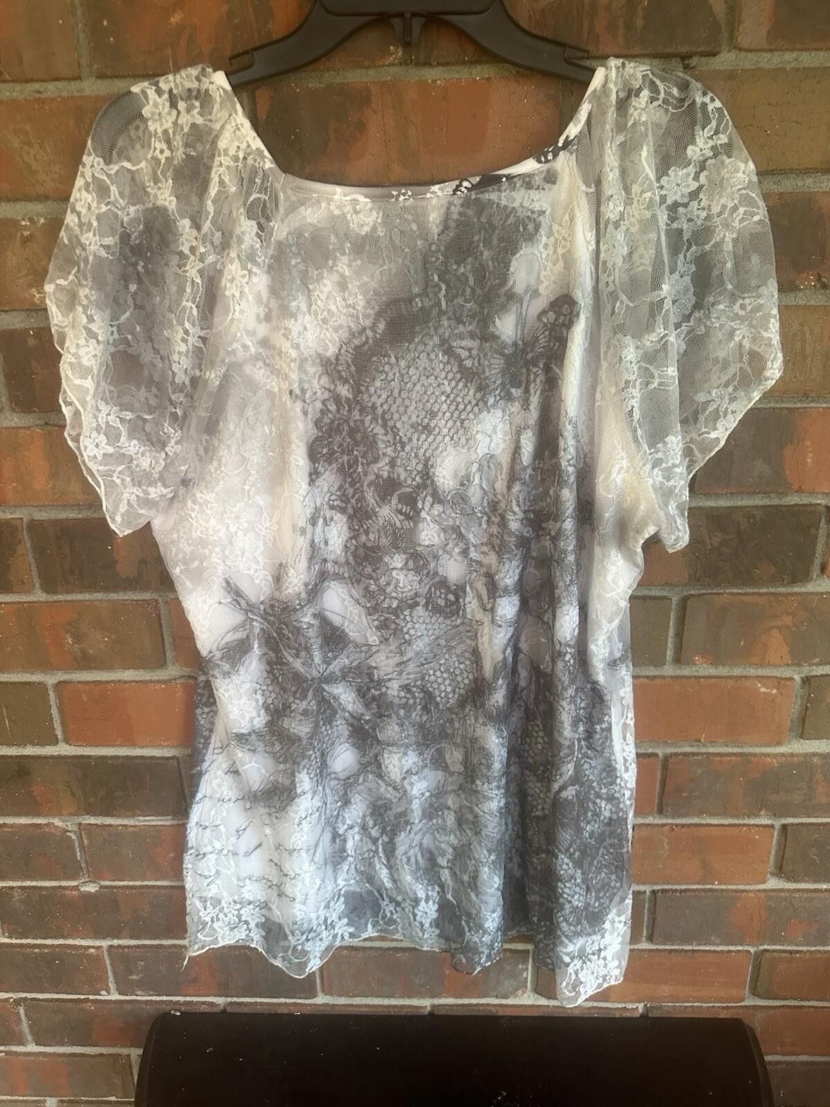Designer womens xl tops Tunic Lace Floral Britany Black Size XL / US 12-14 / IT 48-50 - 6 Thumbnail
