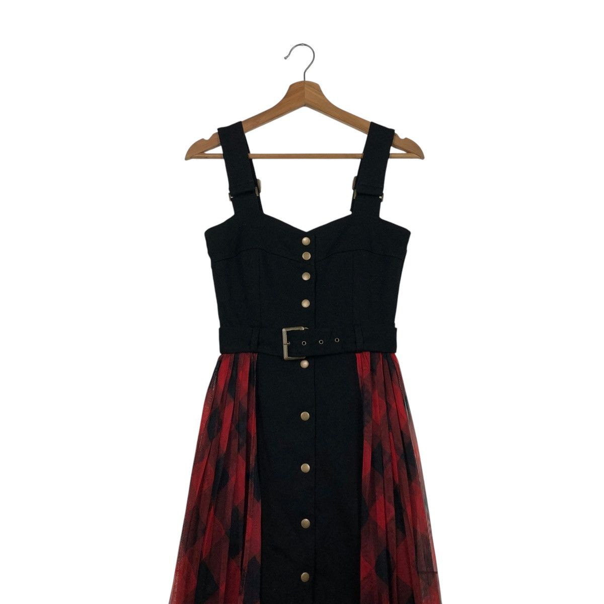 Hysteric Glamour 🔥PUNK DESIGN OVERALL MAXI SKIRT REDYAZEL TARTAN CHECK Size M / US 6-8 / IT 42-44 - 6 Thumbnail