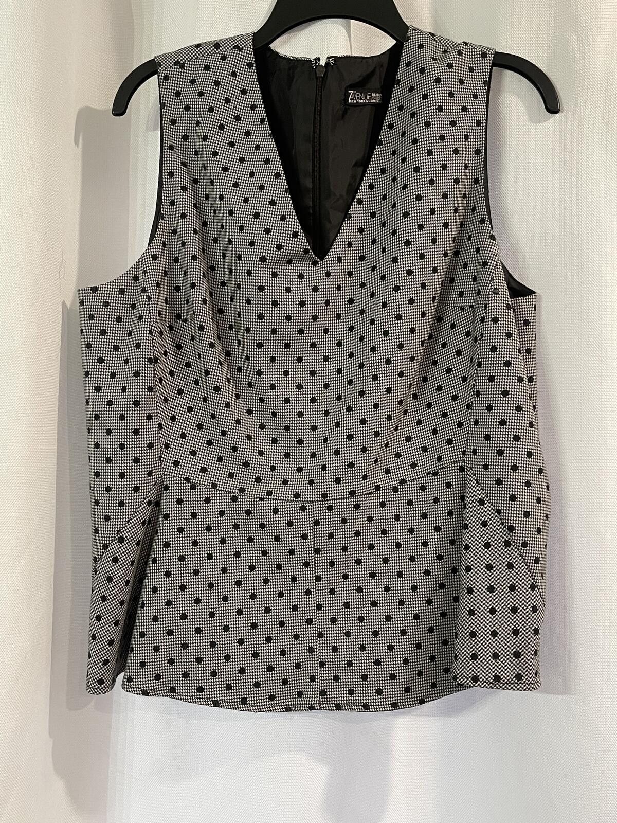 Other 7th Avenue Design Studio Black and White Polka Dot Peplum Bl Size XL / US 12-14 / IT 48-50 - 1 Thumbnail