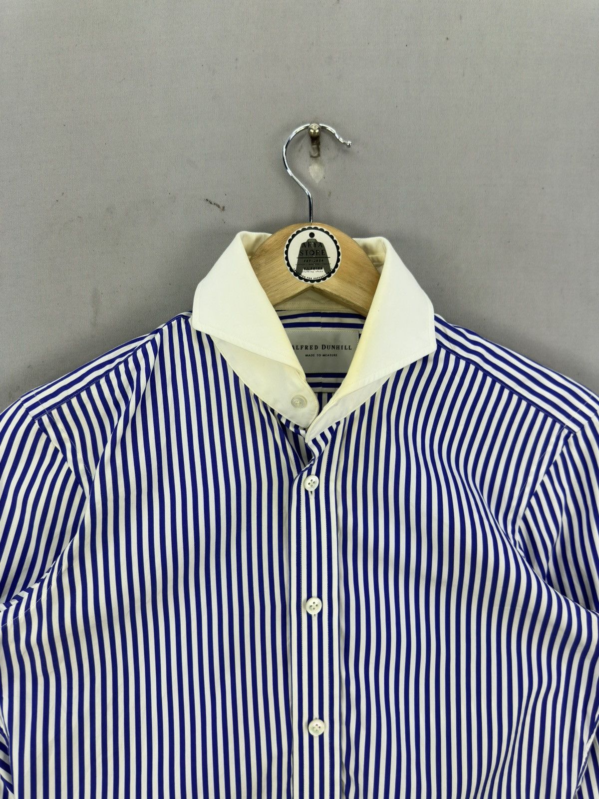 Alfred Dunhill Alfred Dunhill Made to Measure Stripes Flannel Shirt Size US XS / EU 42 / 0 - 7 Thumbnail