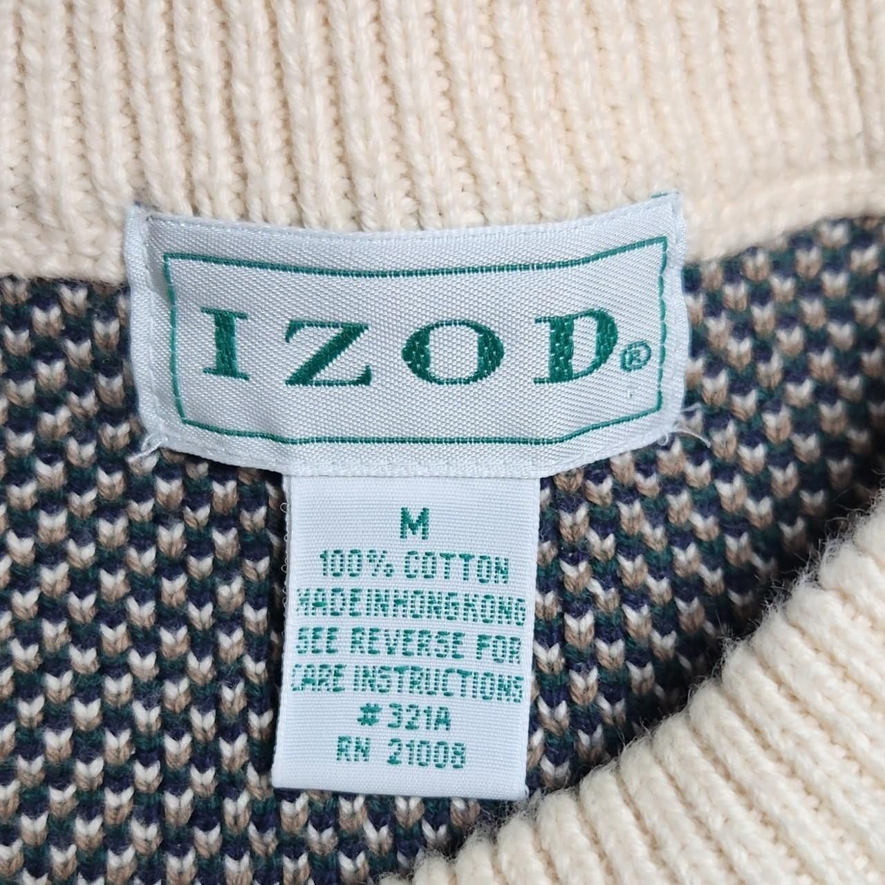 Izod 80s Golfer Big Print Knit Sweater Size US M / EU 48-50 / 2 - 4 Thumbnail