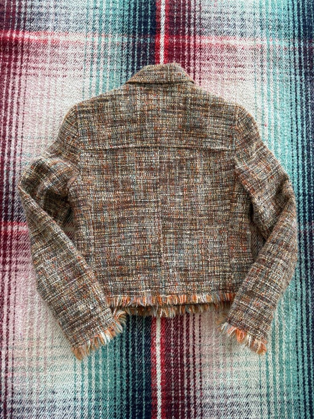 Holt Renfrew Vintage Renfrew Brown Orange Tweed Blazer Jacket Size 4 Size S / US 4 / IT 40 - 4 Thumbnail