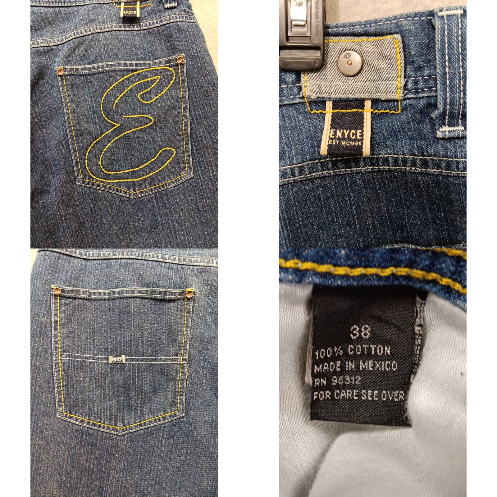 Enyce VINTAGE enyce ShortS Baggy Jeans 38x14 Embroidered Wide Leg Skater Hip Hop Size US 38 / EU 54 - 8 Thumbnail