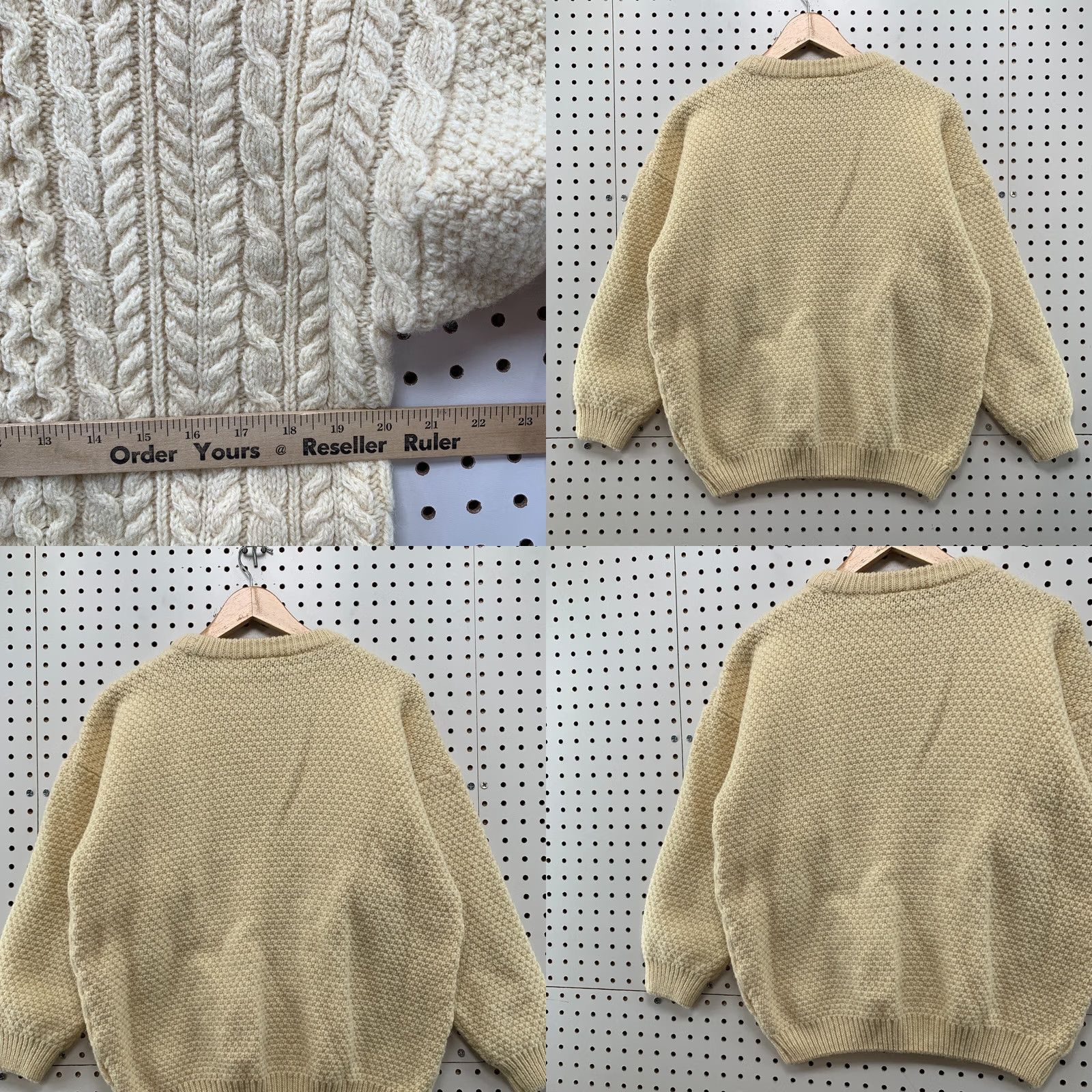 Highland 2000 Highland Home Industries VINTAGE Knit Sweater Womens L Wool Fisherman Beige 20x24.5 Size L / US 10 / IT 46 - 9 Thumbnail
