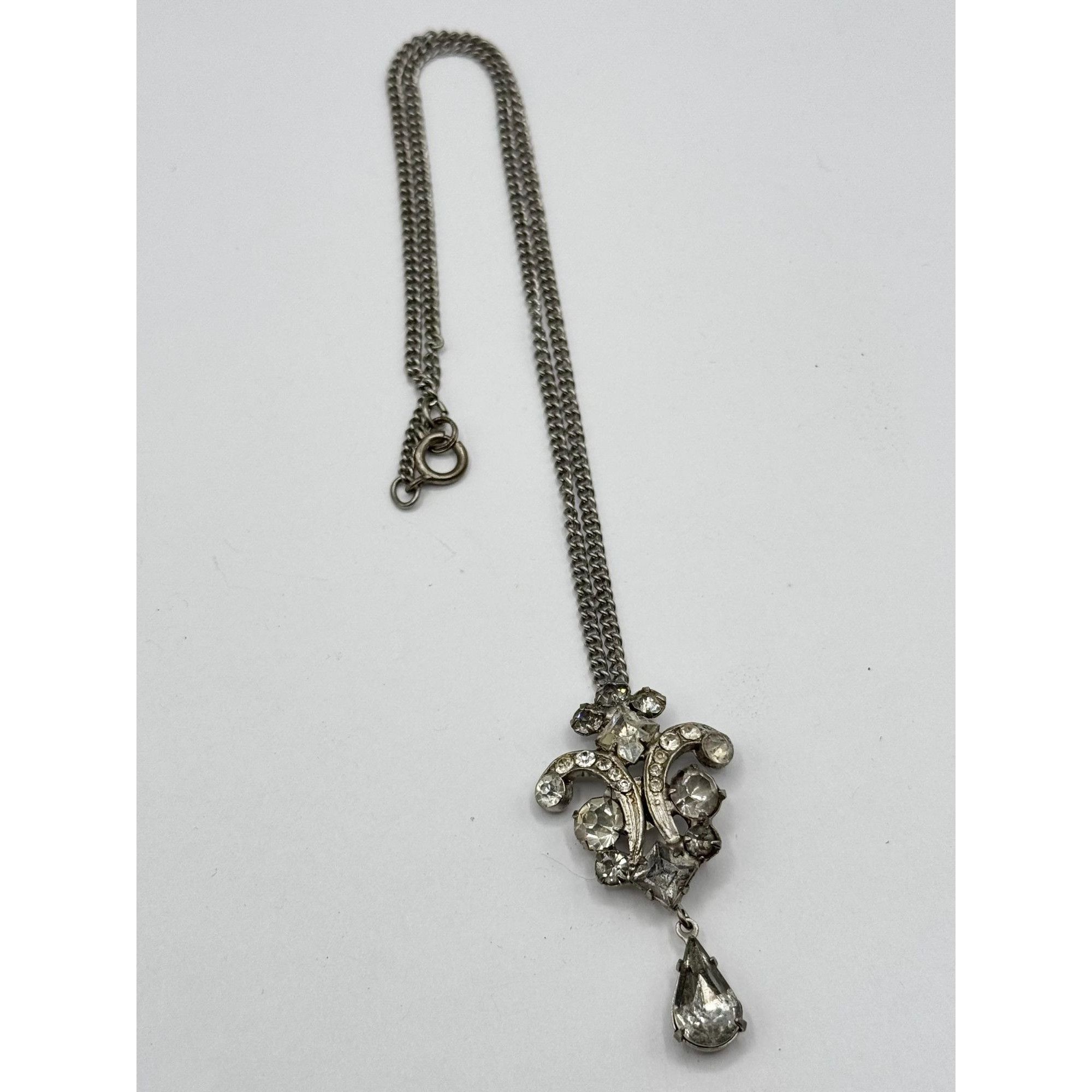 Vintage Estate Karu Rhinestone Vintage Pendant Necklace Size ONE SIZE - 2 Thumbnail