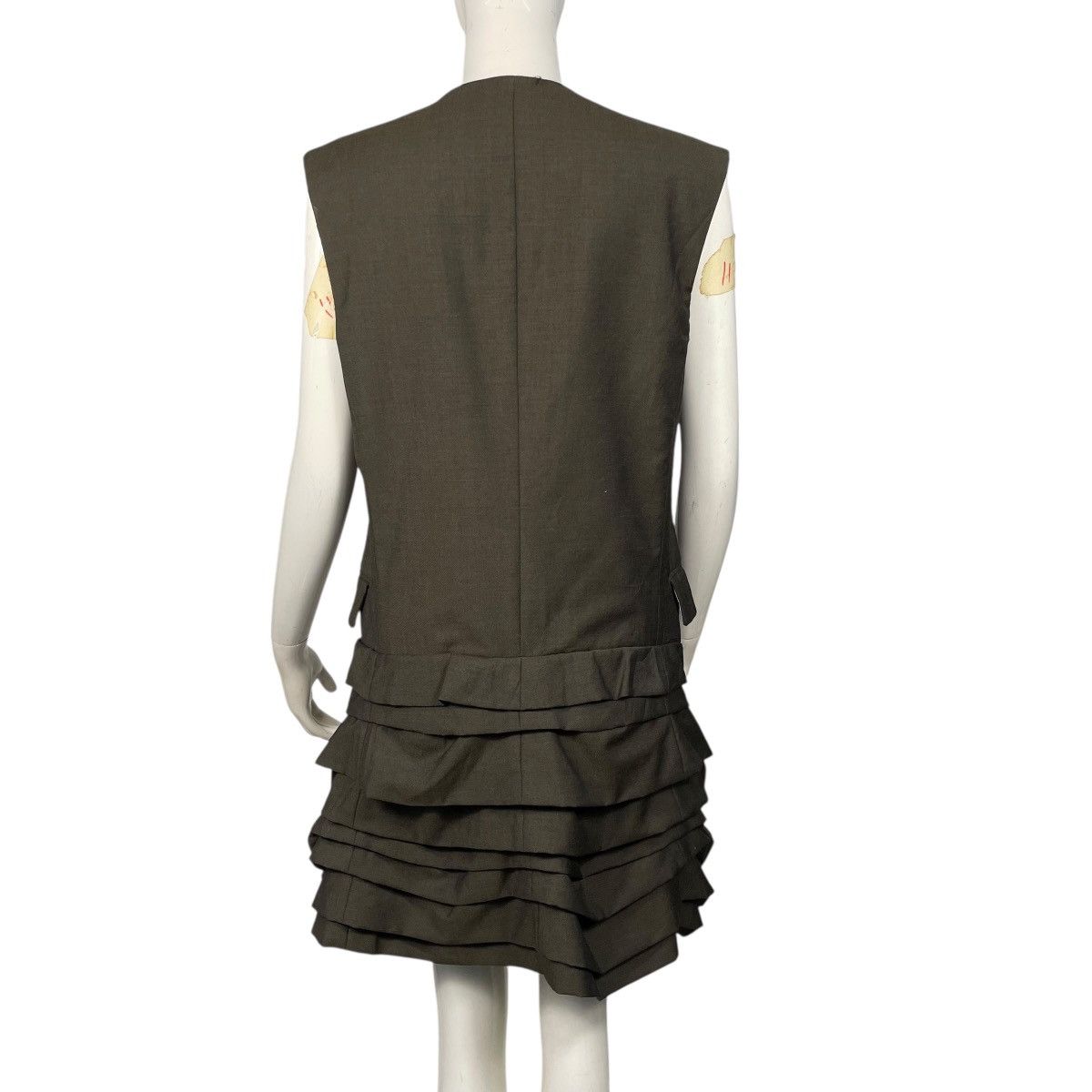 Comme des Garcons Comme Des Garcons AD1994 Sleeveless Frill Hem Wool Dress Size S / US 4 / IT 40 - 7 Thumbnail