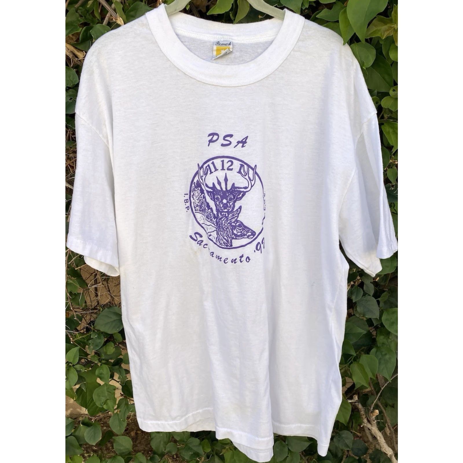 Vintage VINTAGE Bomark Sacramento '92 I.B.P.O.E. of W Elk Graphic T Shirt 3XL White Mens 1990s 90s Vintage Animals Nature Elk graphic print Size US XXL / EU 58 / 5 - 4 Thumbnail