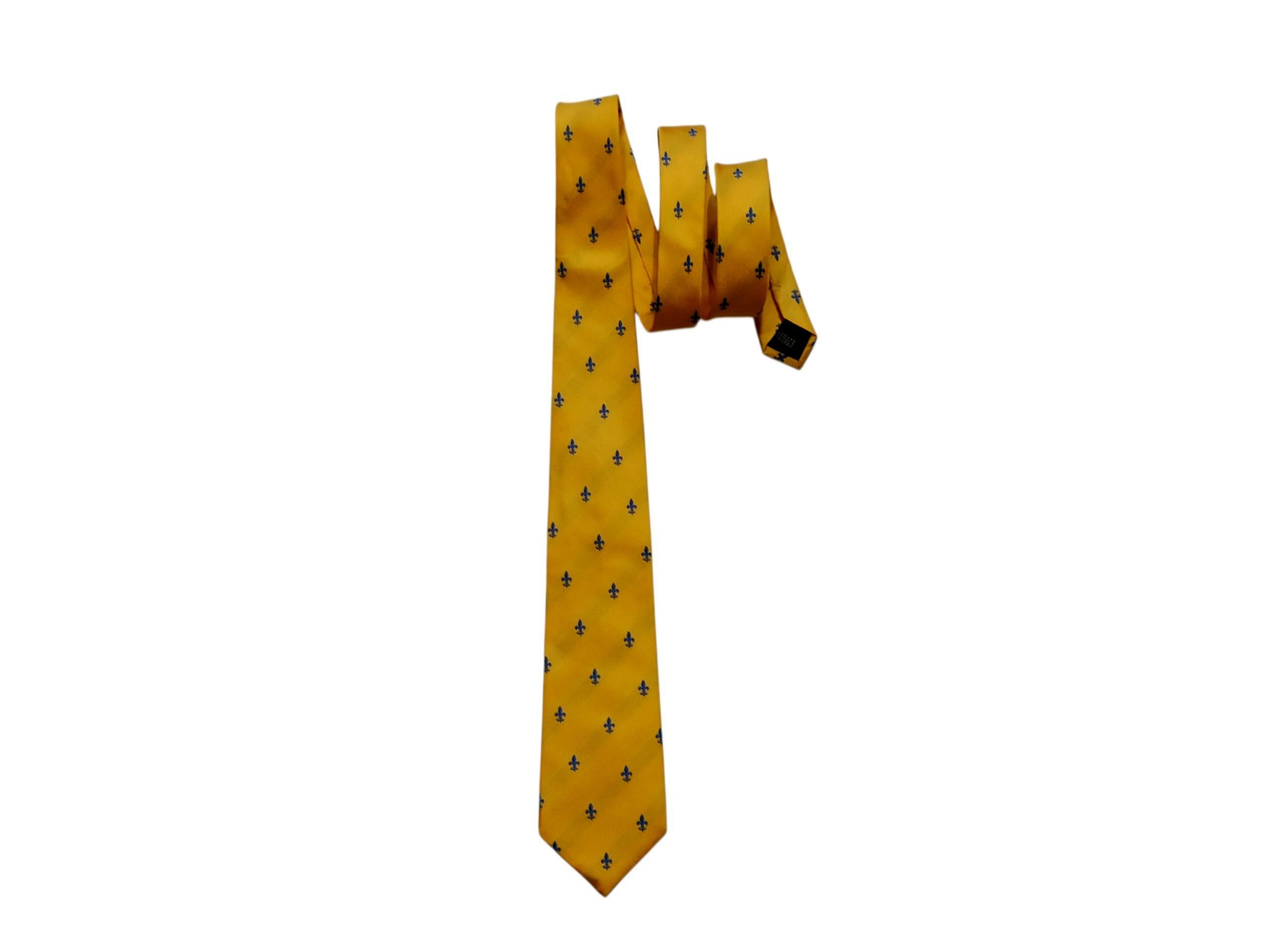 Other Harvie & Hudson London Silk Tie Fleur De Lis Yellow England Size ONE SIZE - 1 Thumbnail