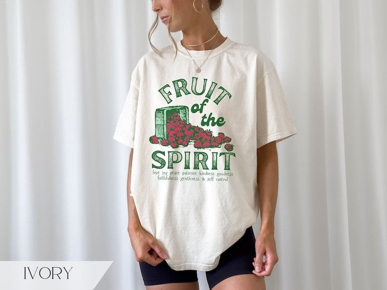 Designer Fruit of The Spirit Christian Shirt Size L / US 10 / IT 46 - 1 Thumbnail