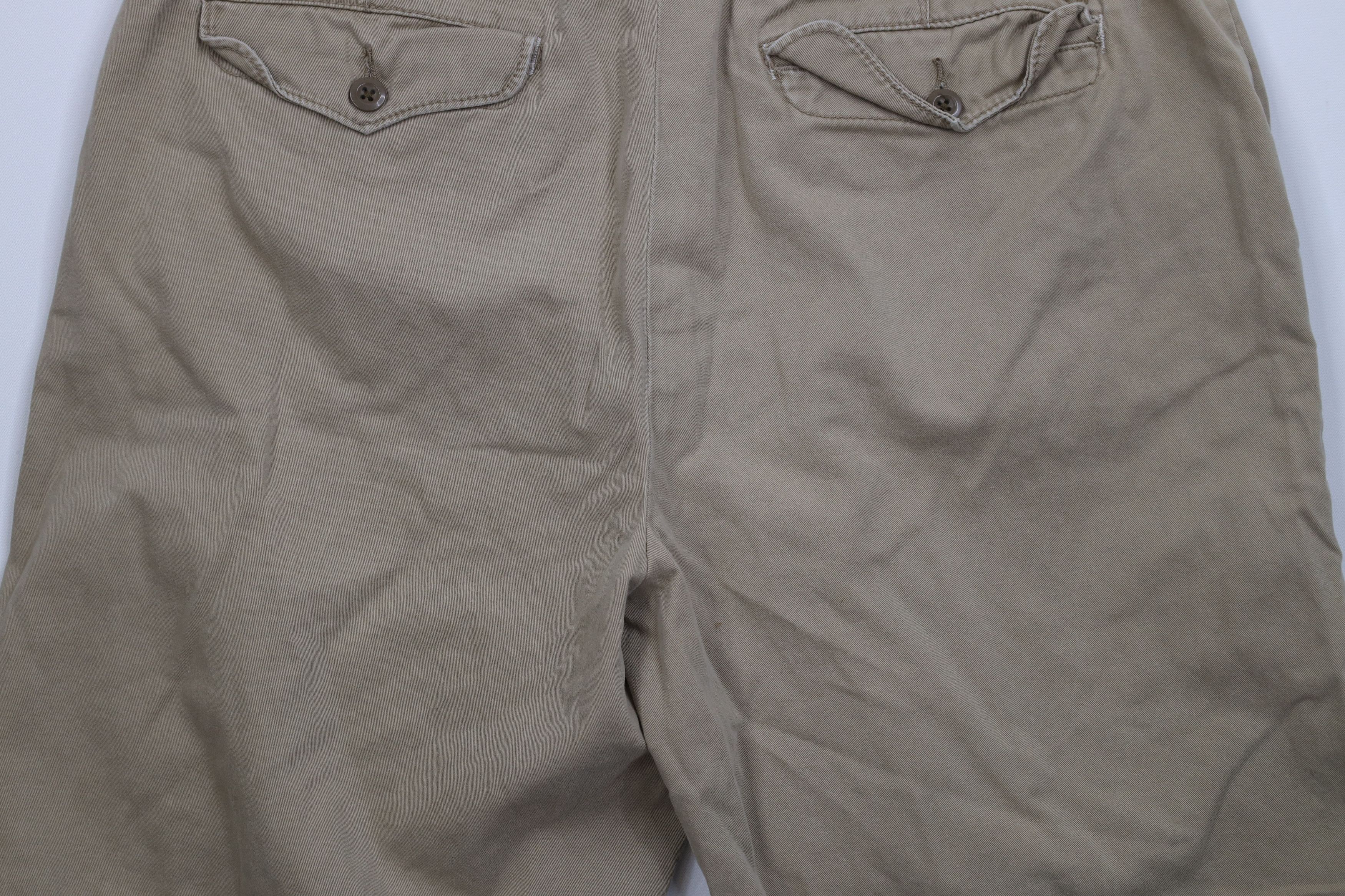 Ralph Lauren Vintage 90s Ralph Lauren Heavyweight Shorts Beige Cotton Size US 32 / EU 48 - 12 Thumbnail