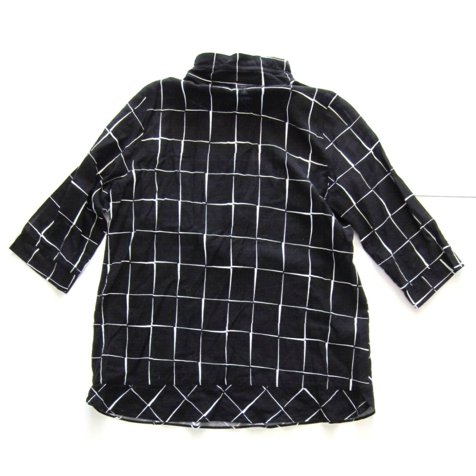 Vintage Terra SJ Apparel Blouse 3/4 Sleeve Mock Neck Pocket Plaid Cotton Small Women Size S / US 4 / IT 40 - 2 Thumbnail