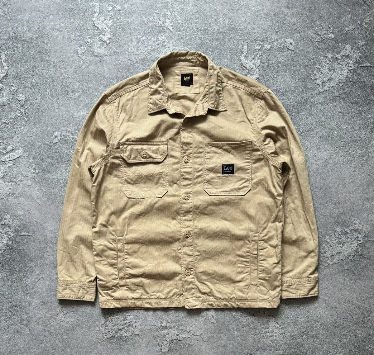 Lee × Vintage Lee workwear beige cargo shirt overshirt button up jacket Size US M / EU 48-50 / 2 - 4 Thumbnail
