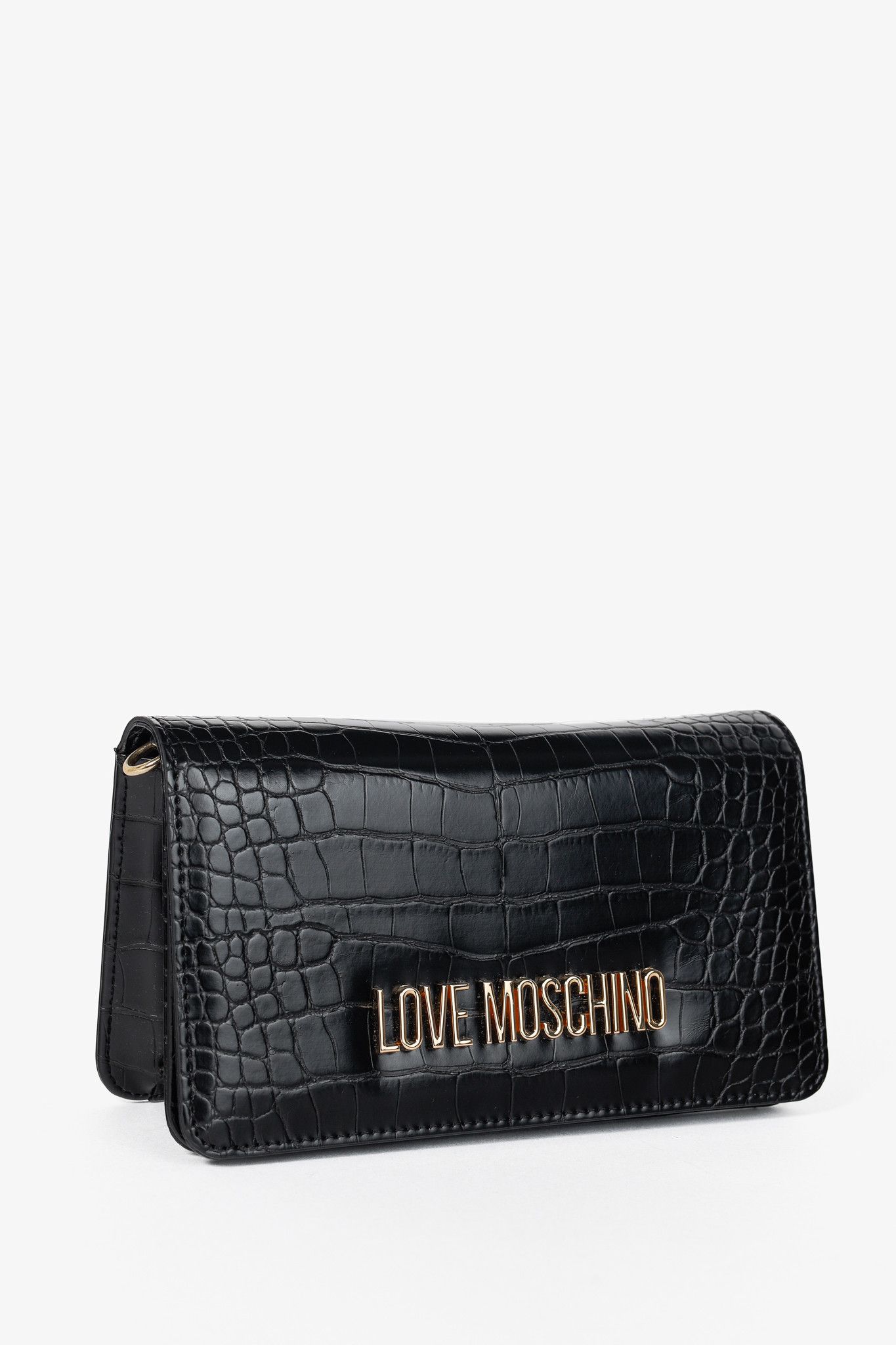 Love Moschino Love Moschino Nero PU Croco Flap Crossbody Bag Size ONE SIZE - 2 Thumbnail
