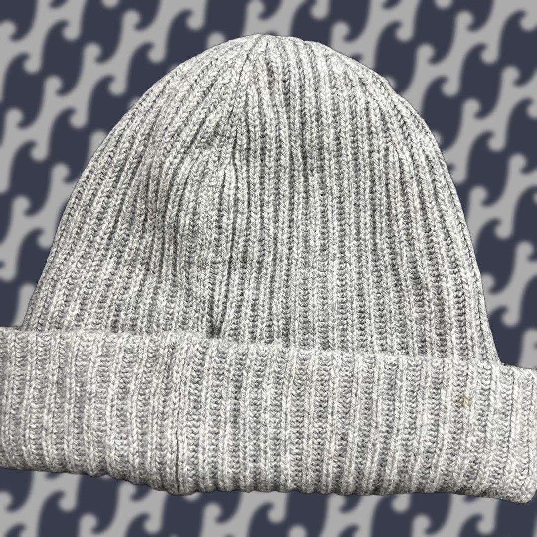 Ganni GANNI Womens Beanie One Size Wool Blend Gray Knitted Cuffed Size ONE SIZE - 1 Thumbnail