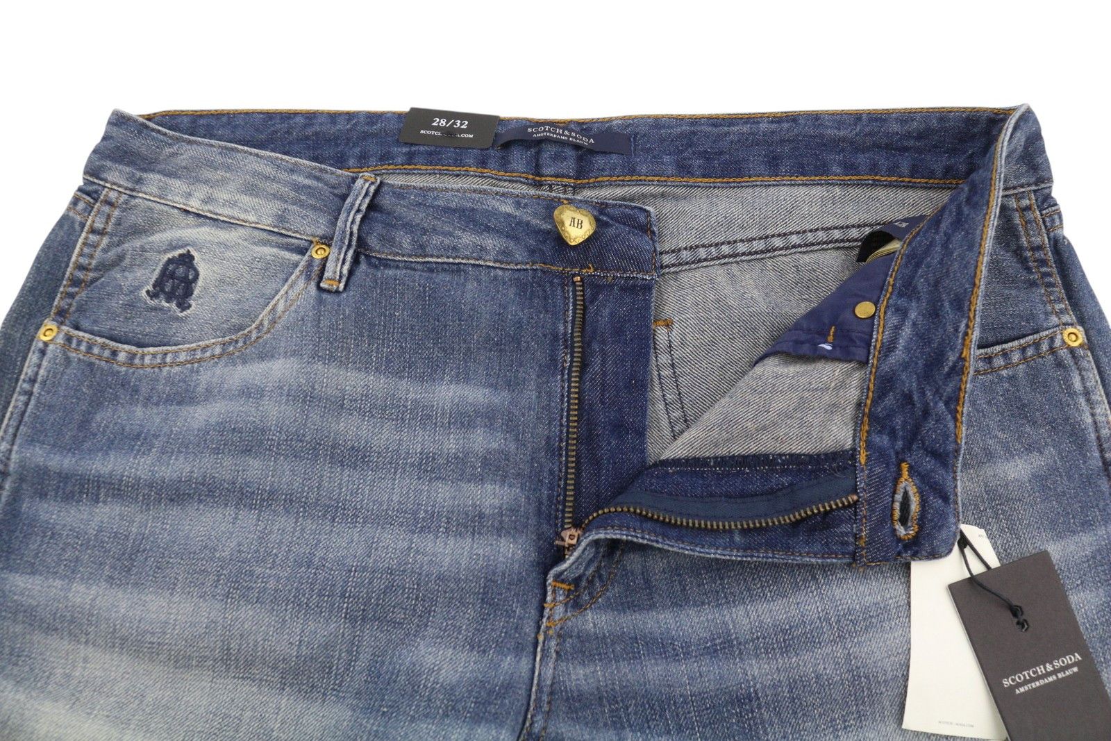 Scotch & Soda BANDIT W28/L32 Blue Linen Blend Slim Tapered 91018 Size 28" / US 6 / IT 42 - 3 Thumbnail