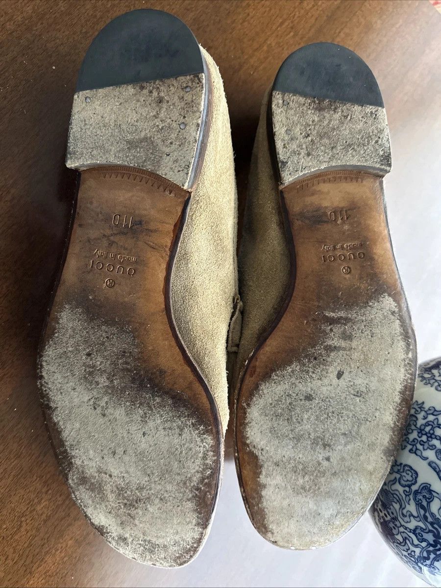 Gucci Gucci Horsebit Loafers Beige Suede 11 D Snaffle Size US 11 / EU 44 - 10 Thumbnail