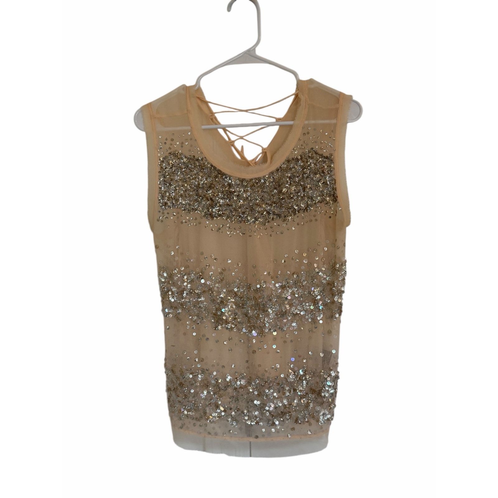 Allsaints All Saints Round Neck Top Restrain Beaded Hand Embellished Size M / US 6-8 / IT 42-44 - 3 Thumbnail