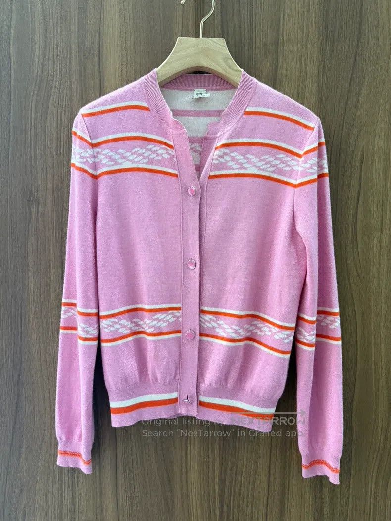 Hermes Hermes Pink knitted cardigan Size XS / US 0-2 / IT 36-38 - 1 Thumbnail
