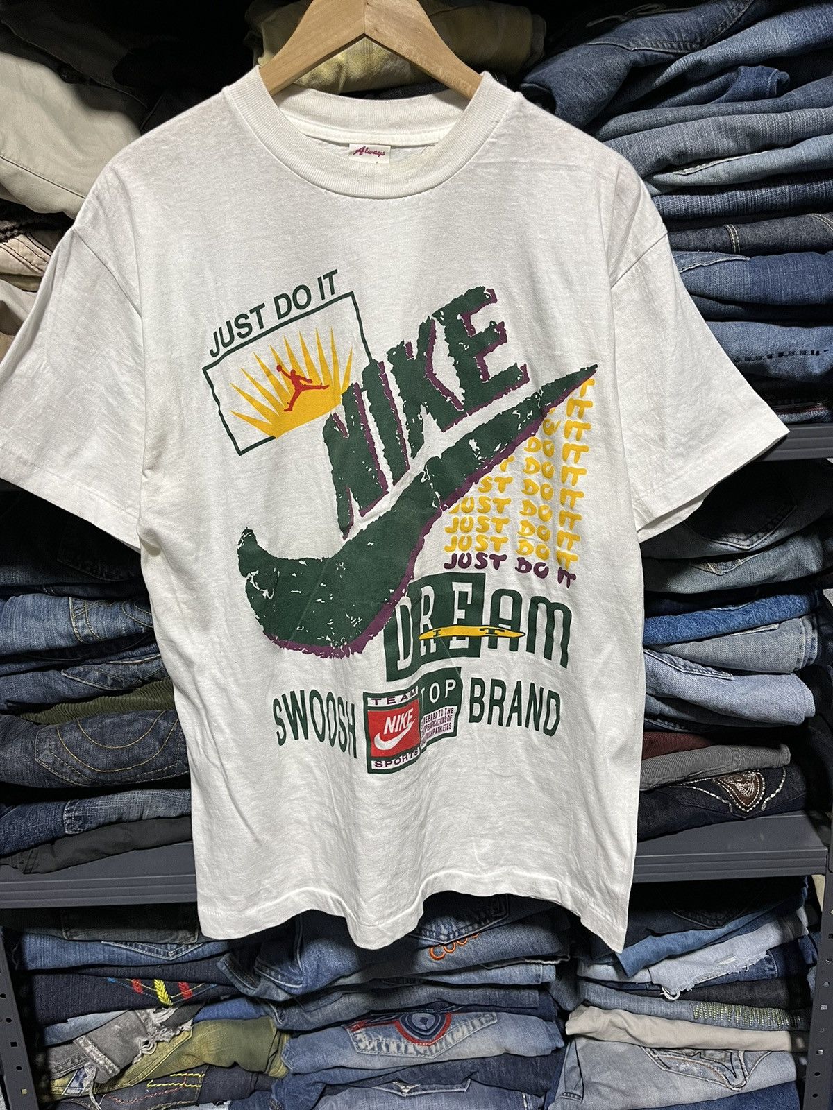Nike × Vintage Crazy Vintage 90s Nike Swoosh Tee Bootleg Skater Essential Size US L / EU 52-54 / 3 - 2 Thumbnail