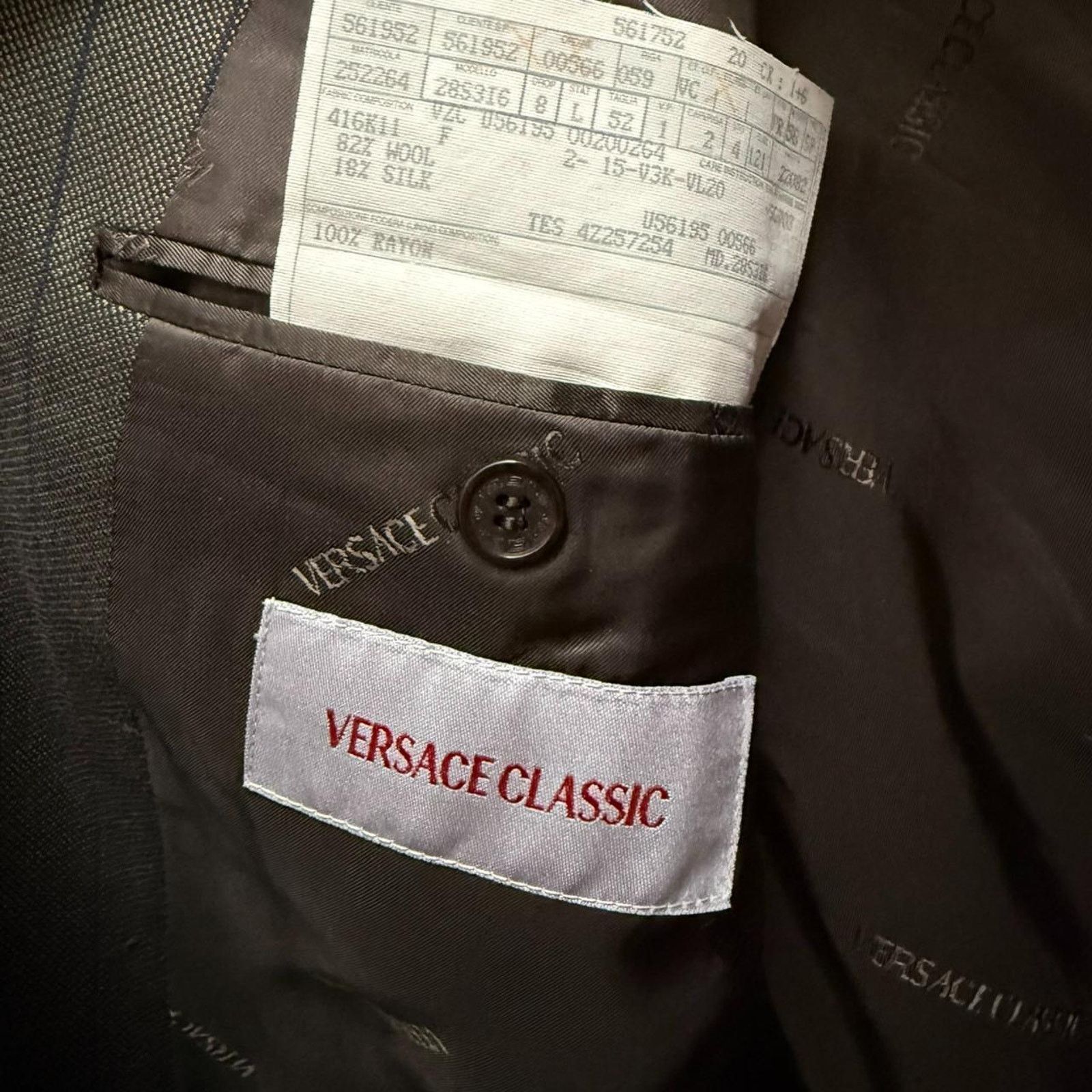 Versace Versace Vintage Wool Silk Brown Stripe Blazer Sport Coat 42 Size 42R - 7 Thumbnail