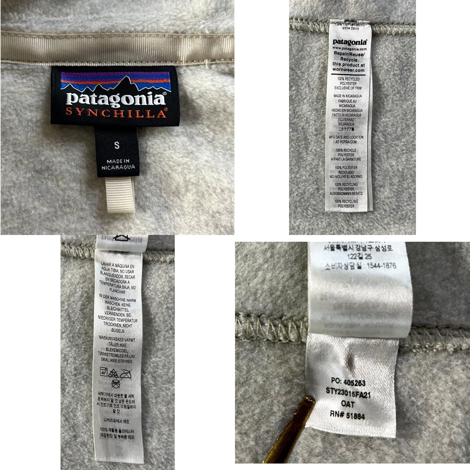 Patagonia Patagonia Women's Vest Synchilla Full Zip Oat 23015 S Outdoor Logo Size S / US 4 / IT 40 - 8 Thumbnail