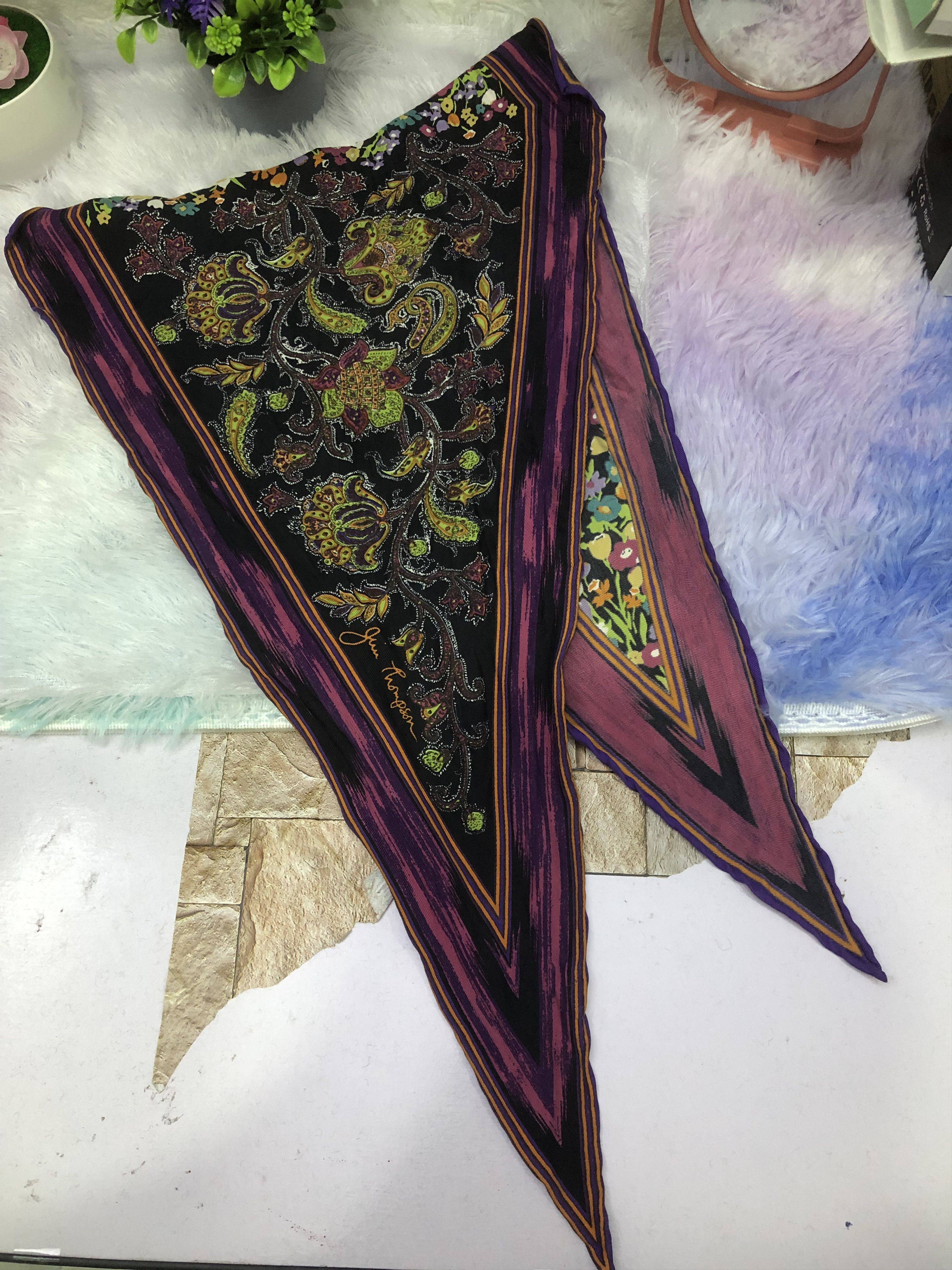 Jim Thompson Jim Thompson Printed Silk Scarf Size ONE SIZE - 1 Thumbnail