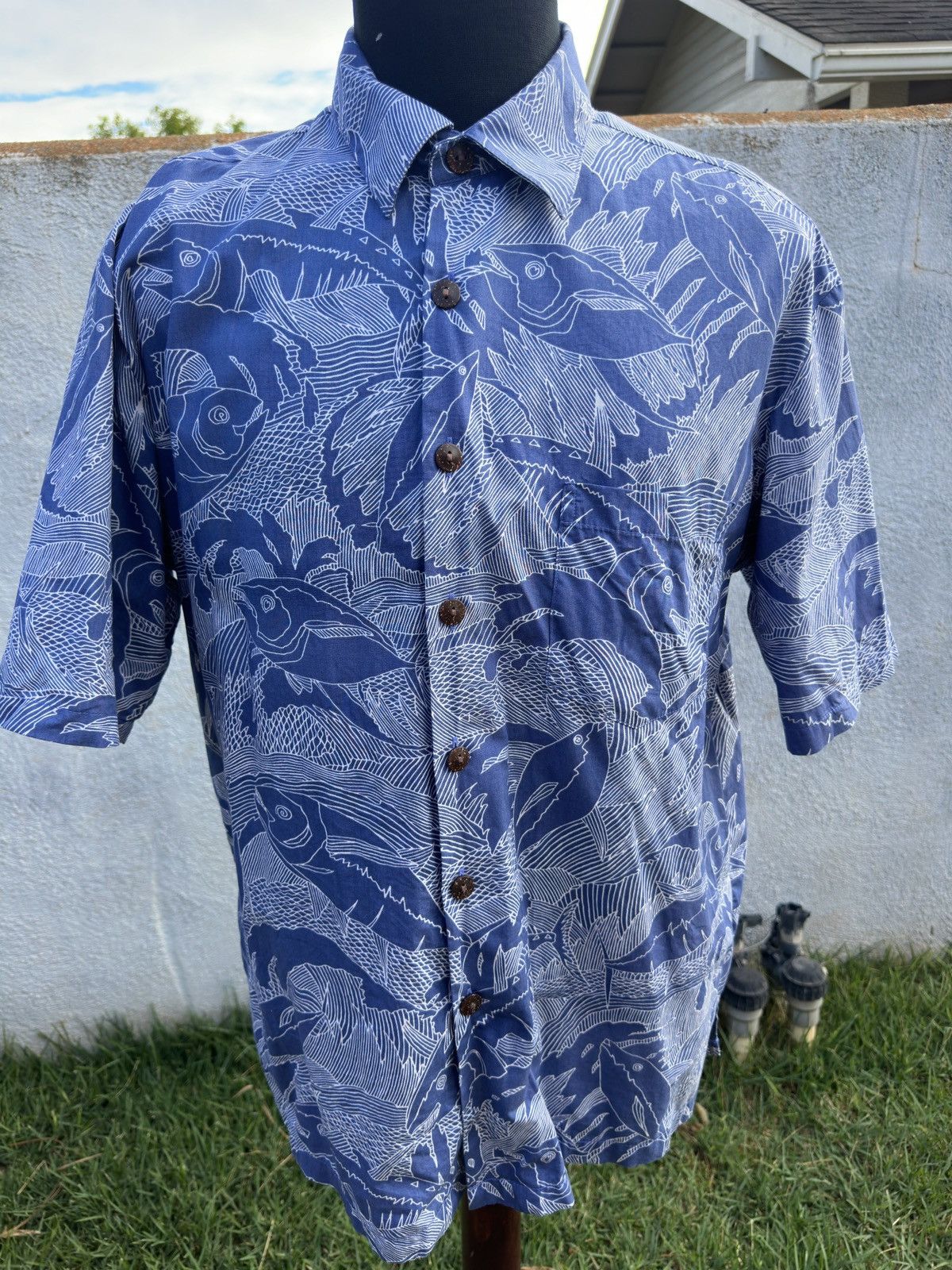 Other PreOwned Kahala Hawaiian Print Blue Full Button Men's Large Size US L / EU 52-54 / 3 - 1 Thumbnail