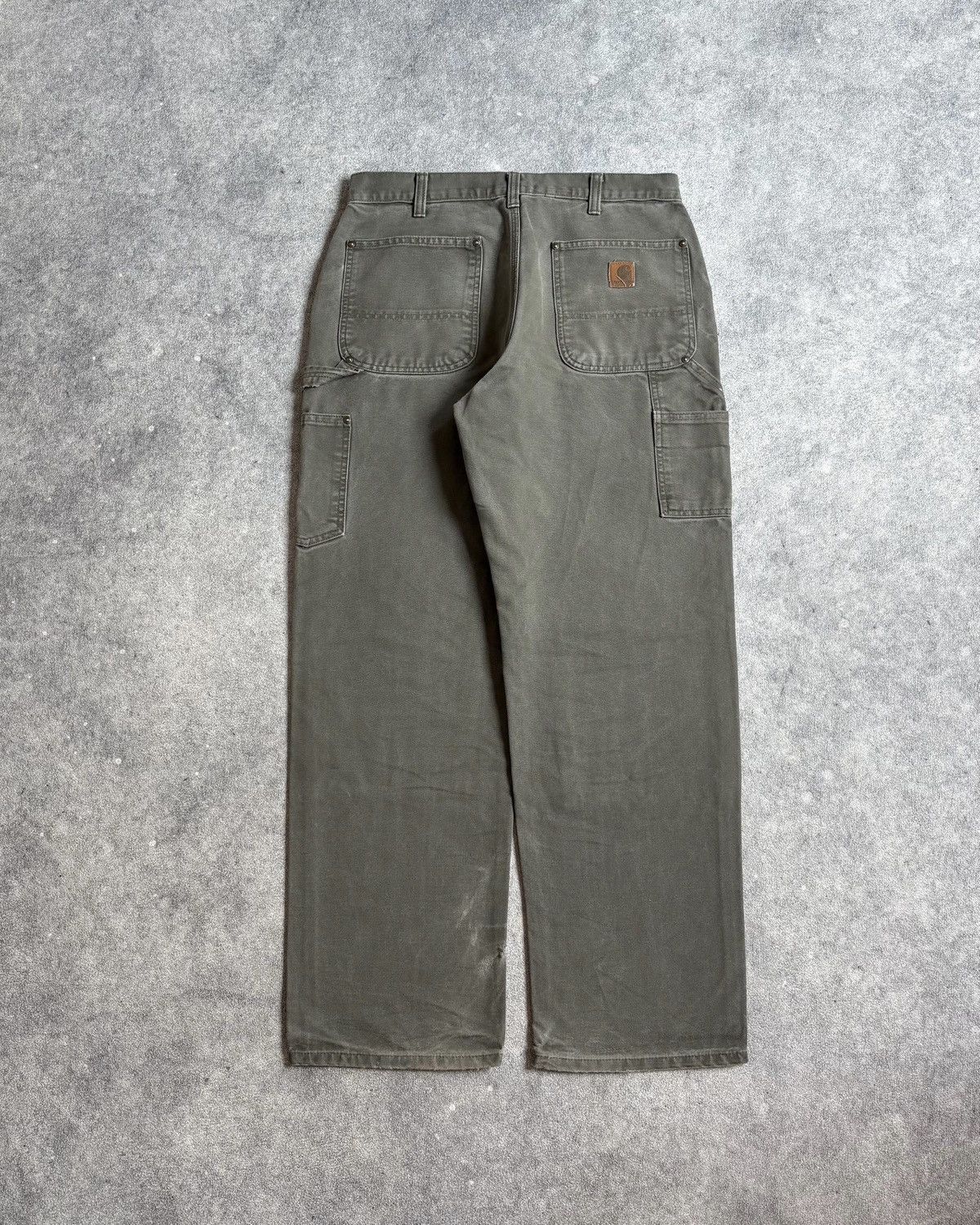 Carhartt Faded MOSS Green Carhartt Double Knee Pants Size US 33 - 5 Thumbnail