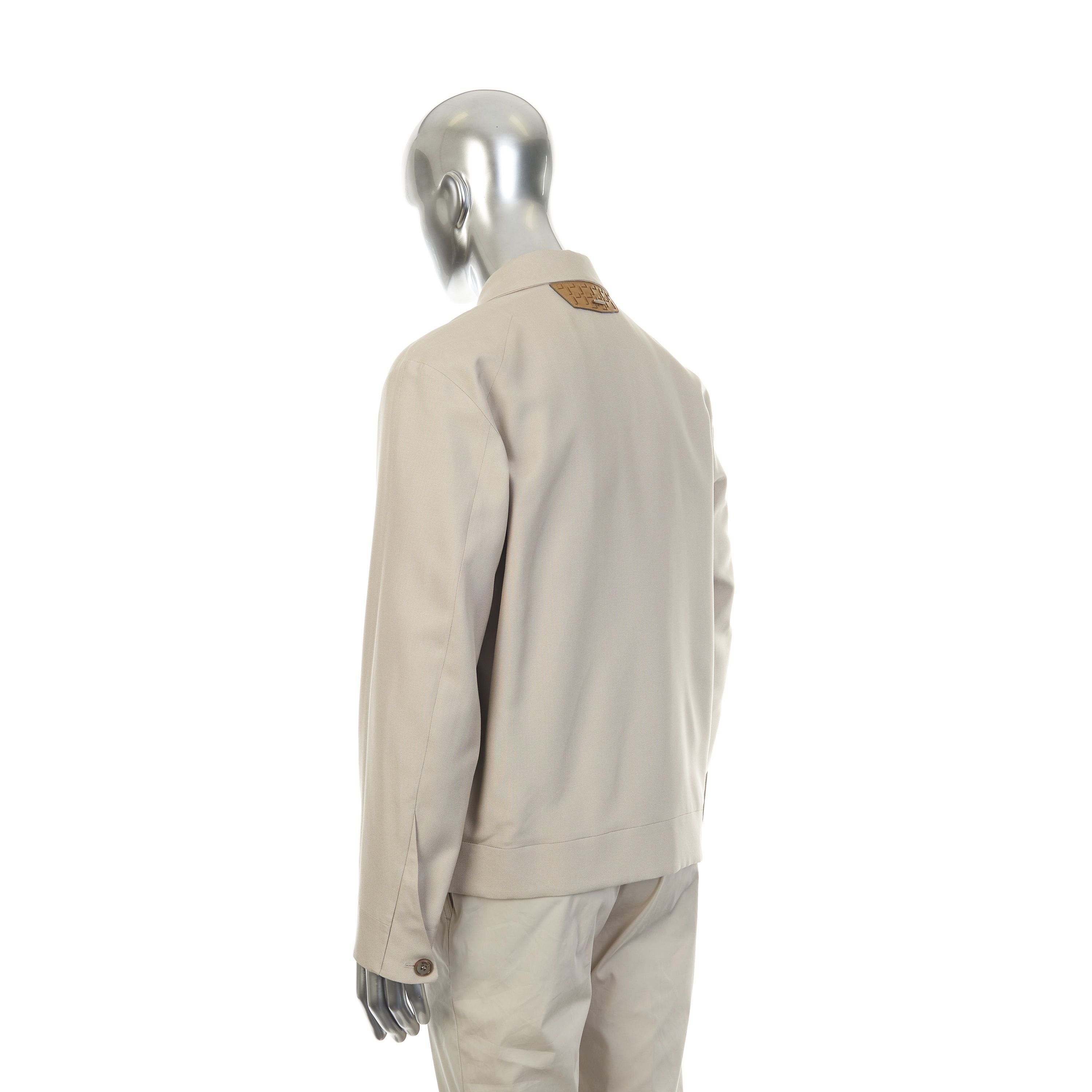 Zilli Blond Silk Bomber Jacket with Woven Leather Collar Size US M / EU 48-50 / 2 - 4 Thumbnail