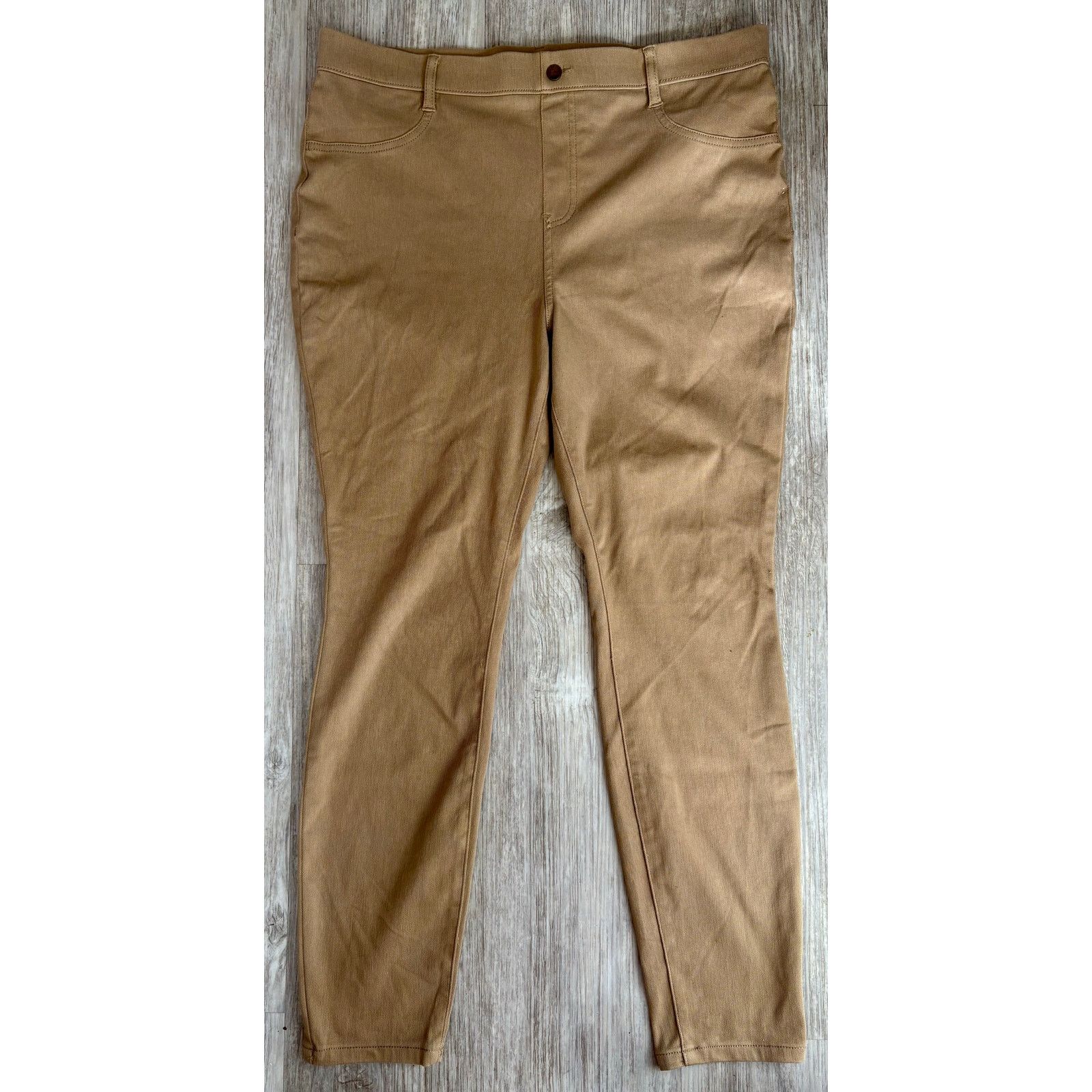 Other Time and Tru | Solid Basic Work Khaki Pull On Leggings | XL Size 22" - 2 Thumbnail