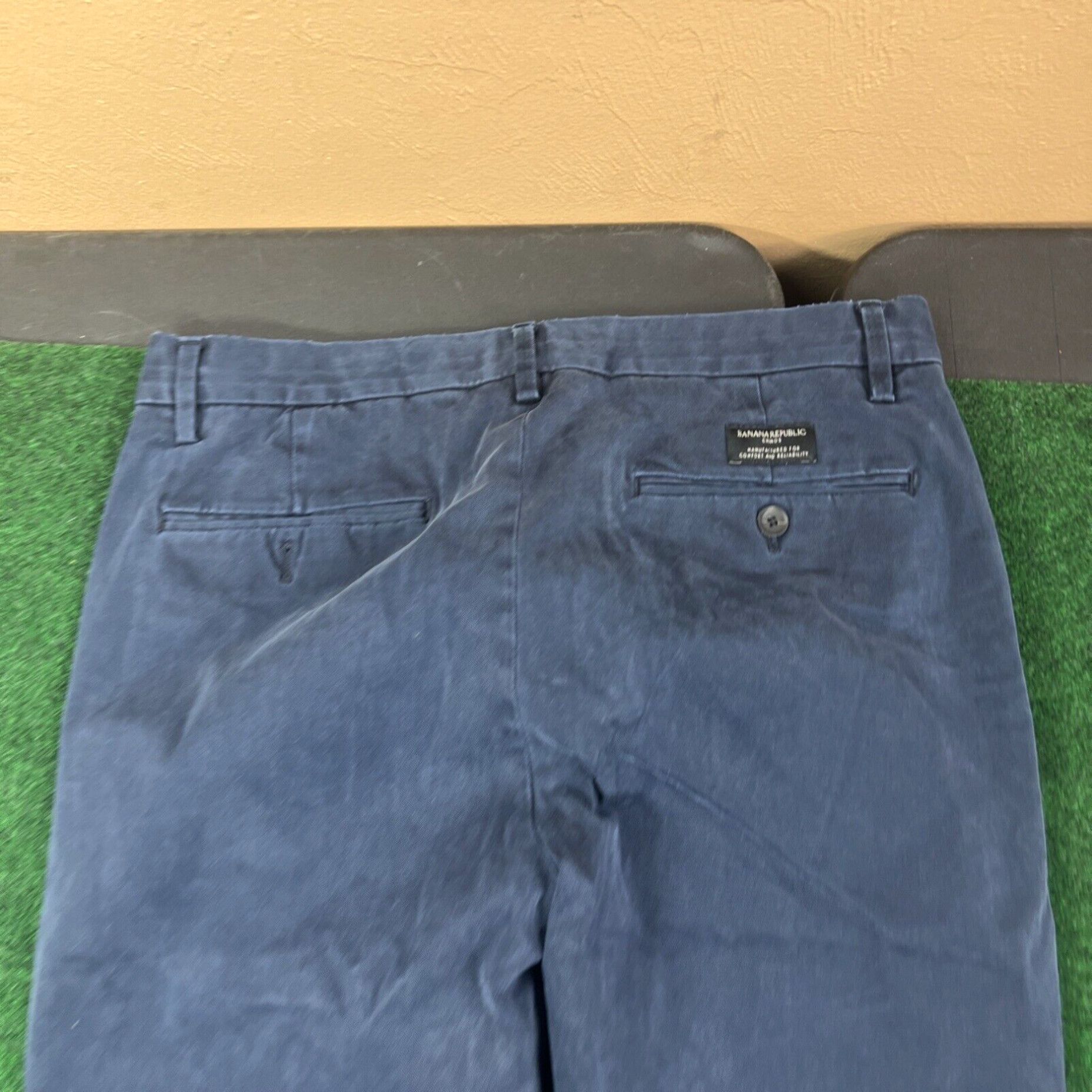 Banana Republic Banana Republic Aiden Men's Slim Fit Navy Blue Twill Chino Size 32x32 Size ONE SIZE - 2 Thumbnail