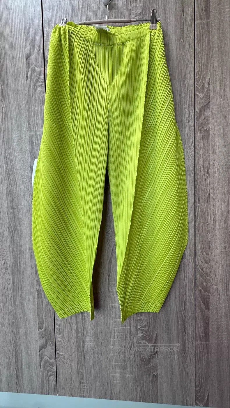Issey Miyake Issey Miyake size:3 Pleated Irregular Pants Fluorescent Gr Size 31" - 8 Thumbnail
